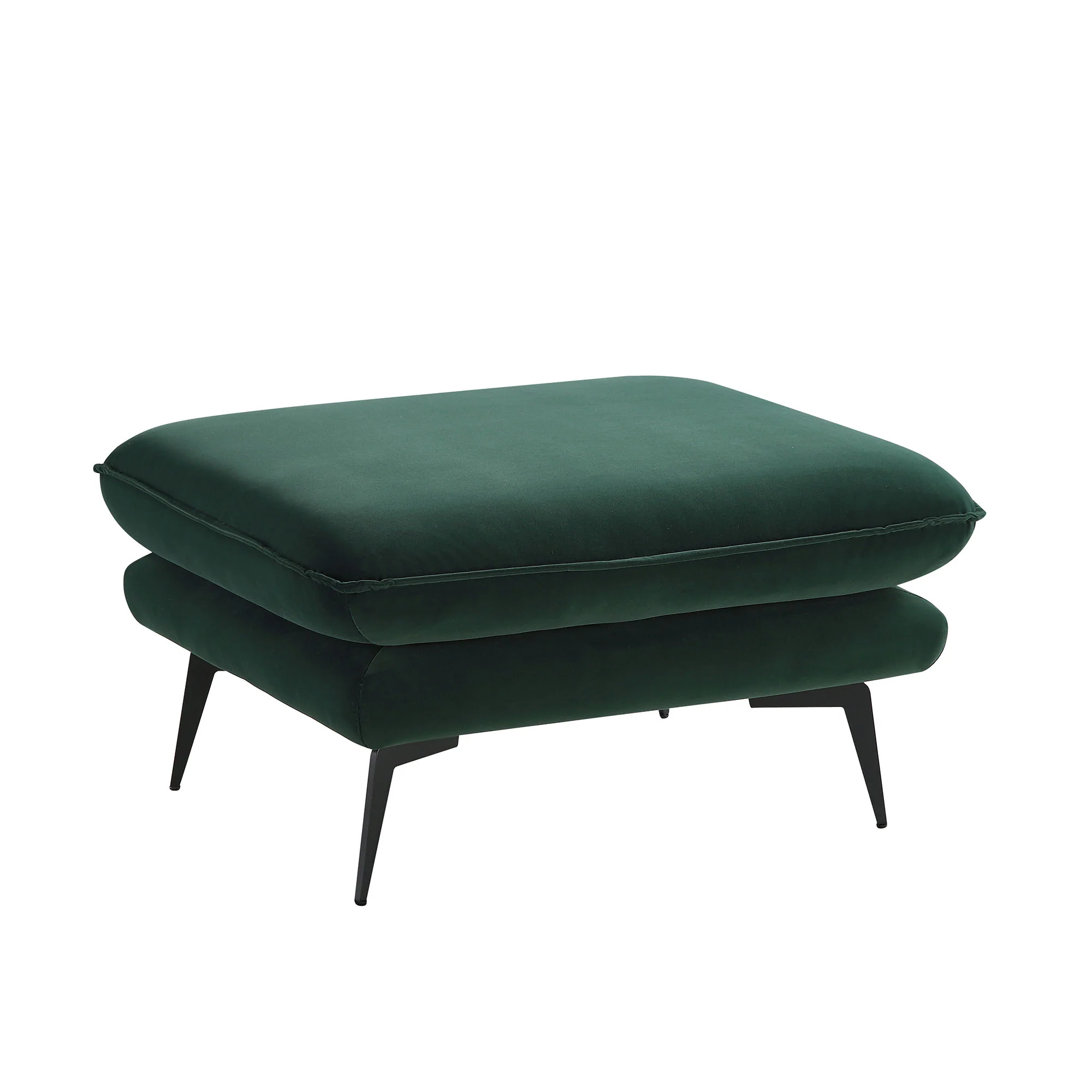 Obriel Forest Green Velvet Footstool - Image 6