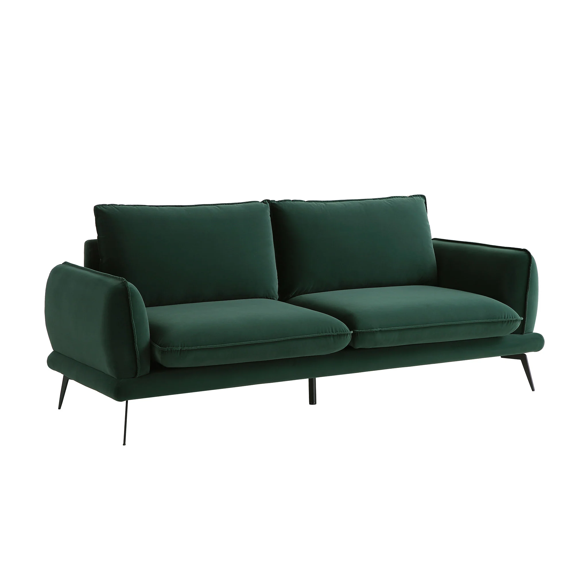 Obriel Forest Green Velvet Sofa, 3-Seater - Image 6
