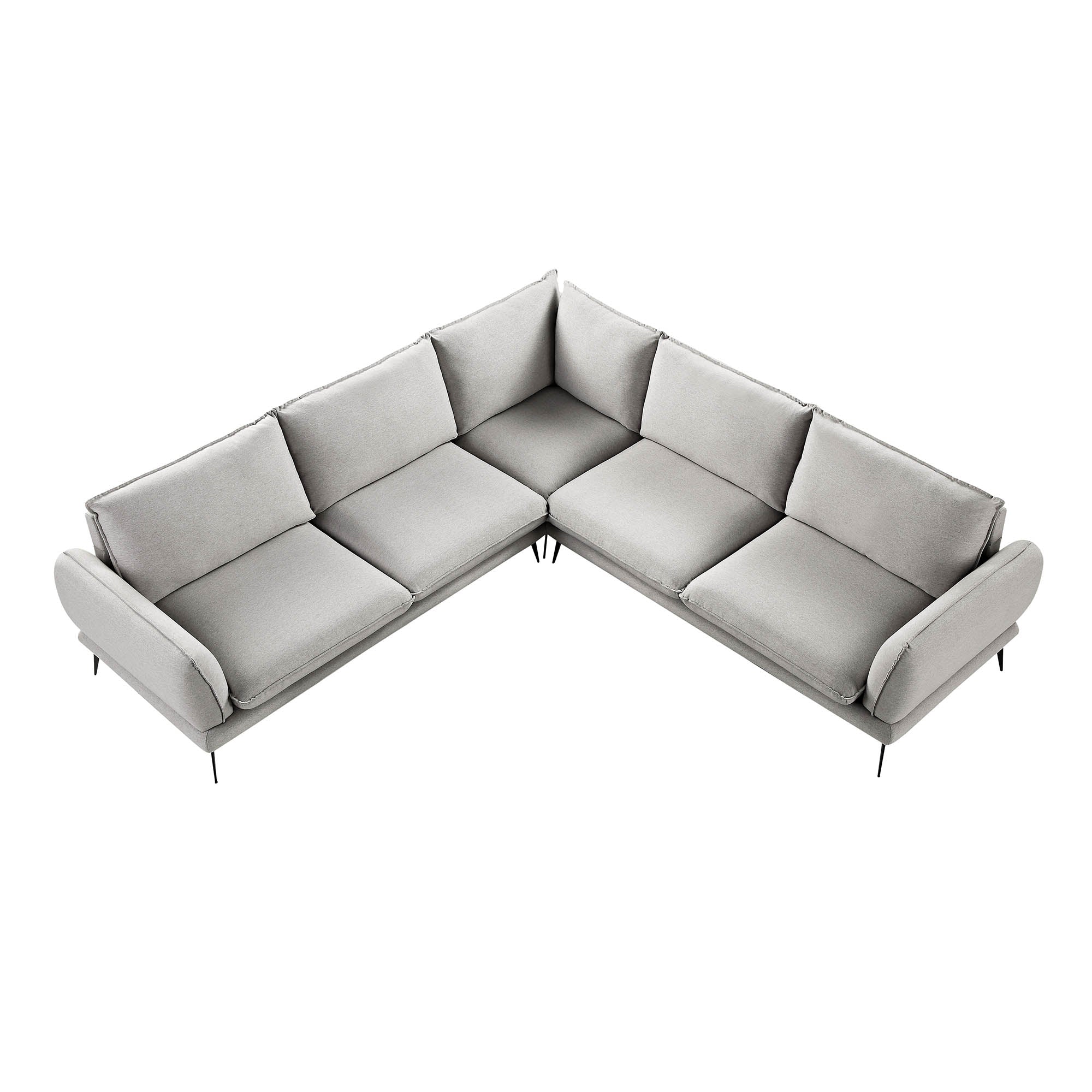 Obriel Grey Marl Fabric Grande Corner Sofa - Image 6
