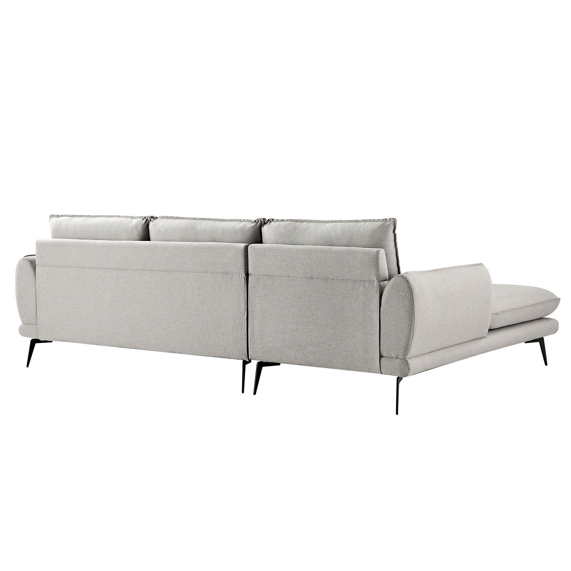 Obriel Grey Marl Fabric Sofa, Grande Chaise Sofa Left Hand Facing - Image 11