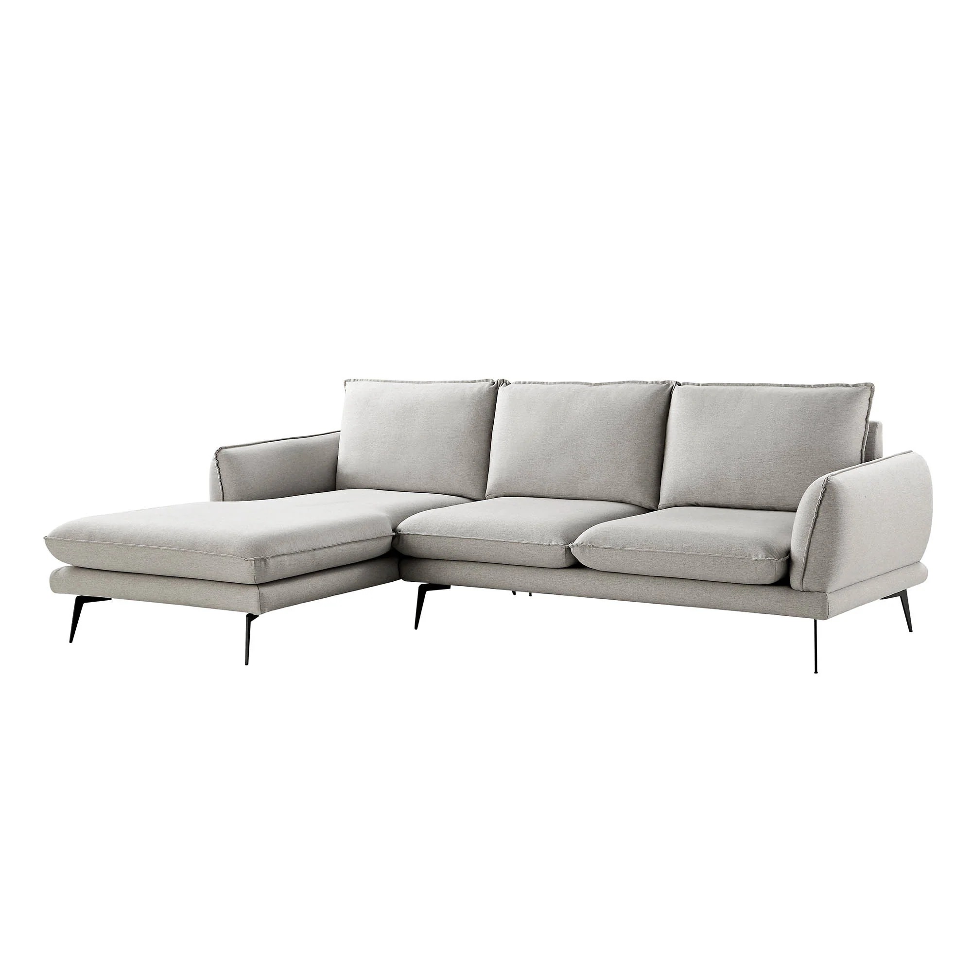 Obriel Grey Marl Fabric Sofa, Grande Chaise Sofa Left Hand Facing - Image 6