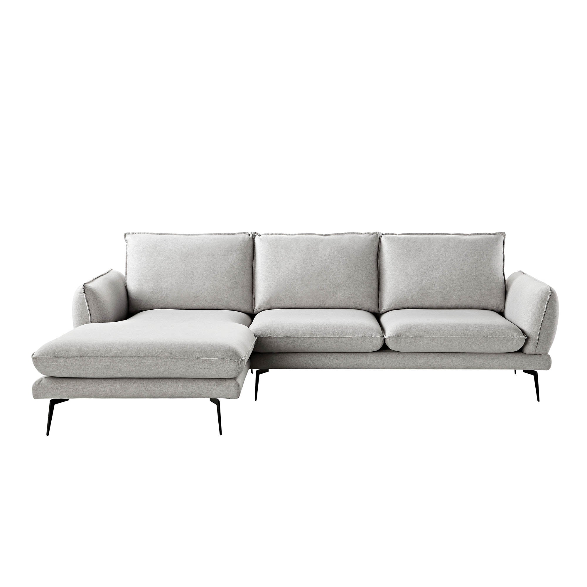 Obriel Grey Marl Fabric Sofa, Grande Chaise Sofa Left Hand Facing - Image 8
