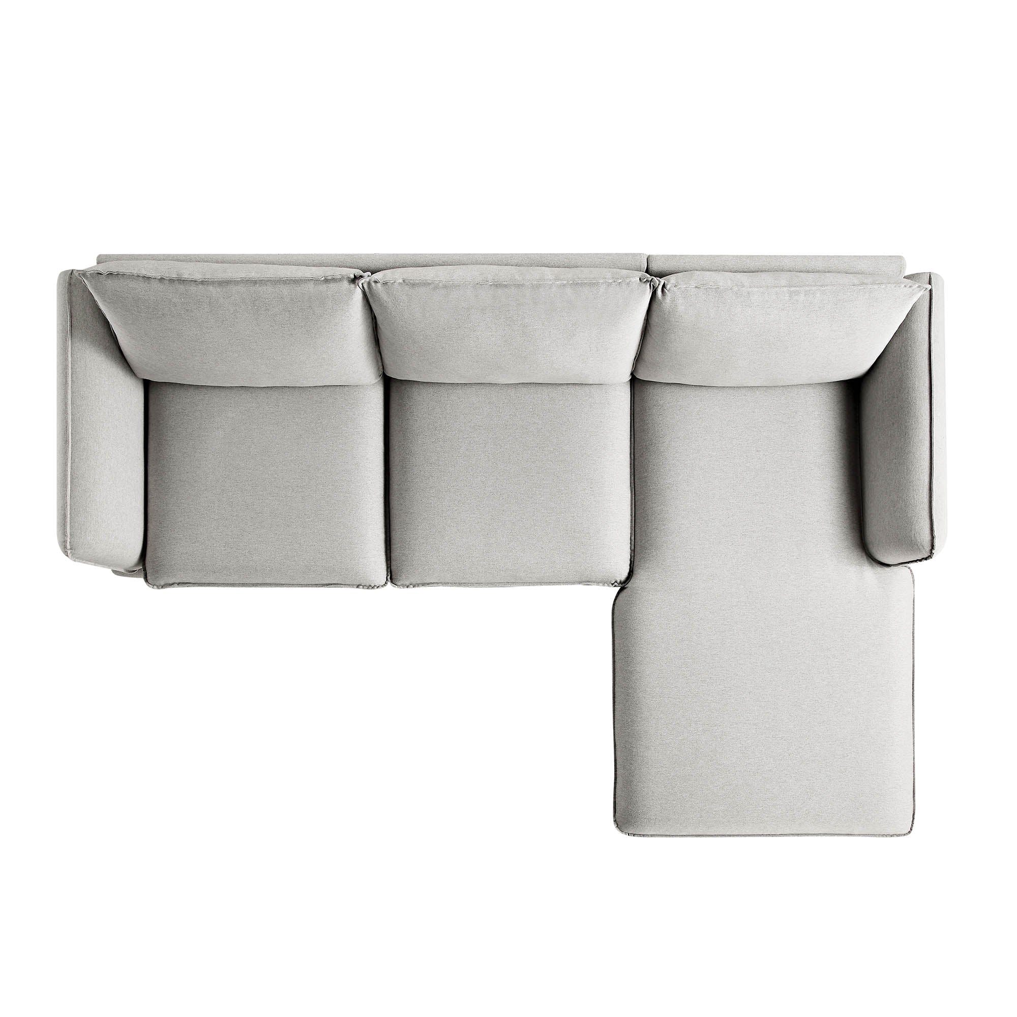 Obriel Grey Marl Fabric Sofa, Grande Chaise Sofa Right Hand Facing - Image 9