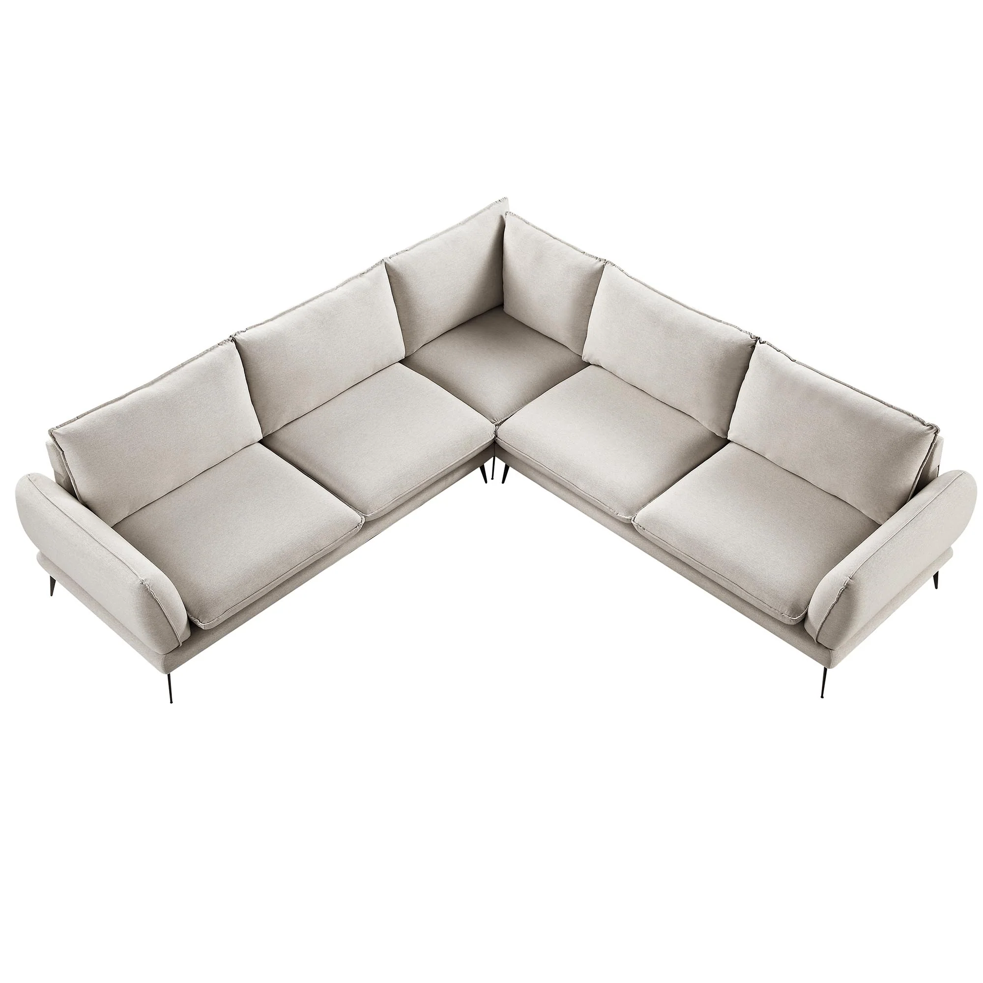Obriel Oatmeal Fabric Grande Corner Sofa - Image 7