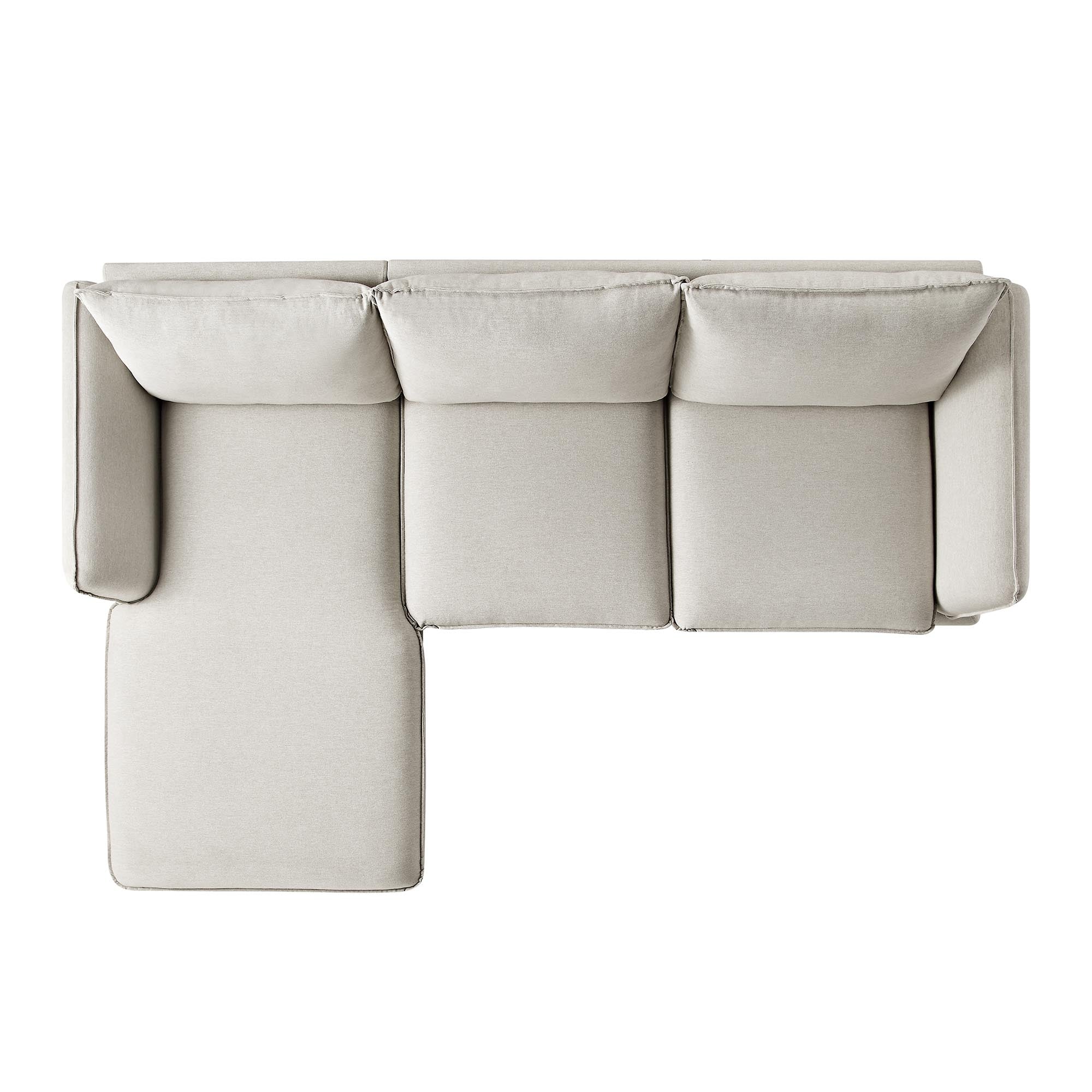 Obriel Oatmeal Fabric Sofa, Grande Chaise Sofa Left Hand Facing - Image 8