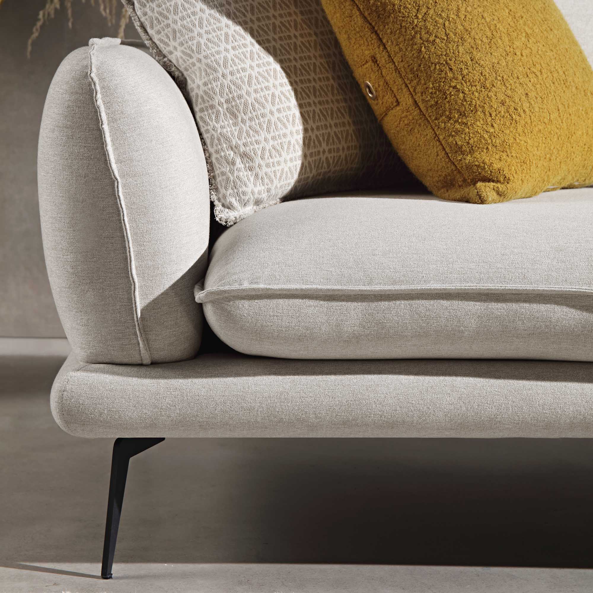 Obriel Oatmeal Fabric Sofa, Grande Chaise Sofa Right Hand Facing - Image 4