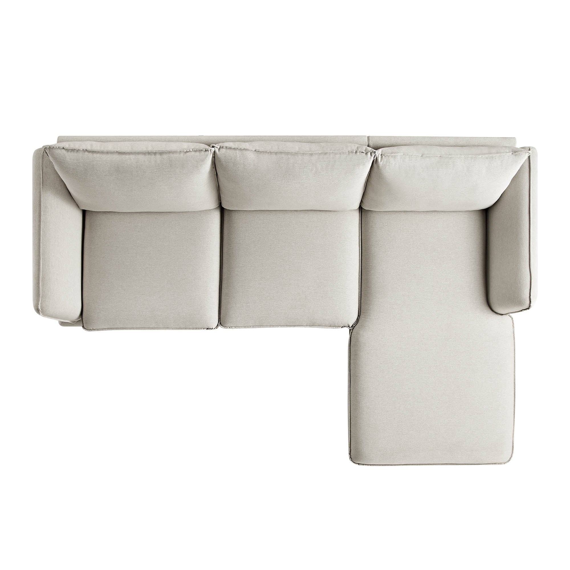 Obriel Oatmeal Fabric Sofa, Grande Chaise Sofa Right Hand Facing - Image 8