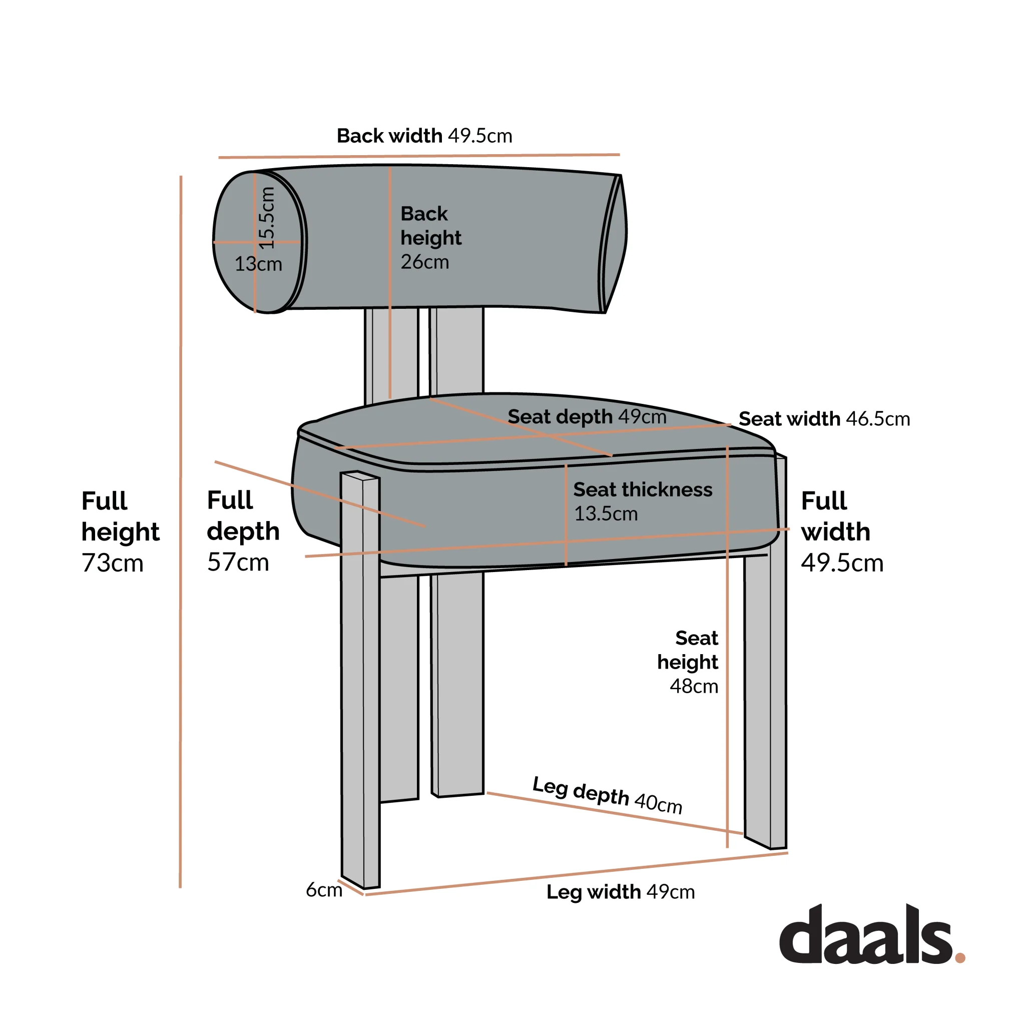 Ophelia Ecru Boucle Dining Chair - Image 6