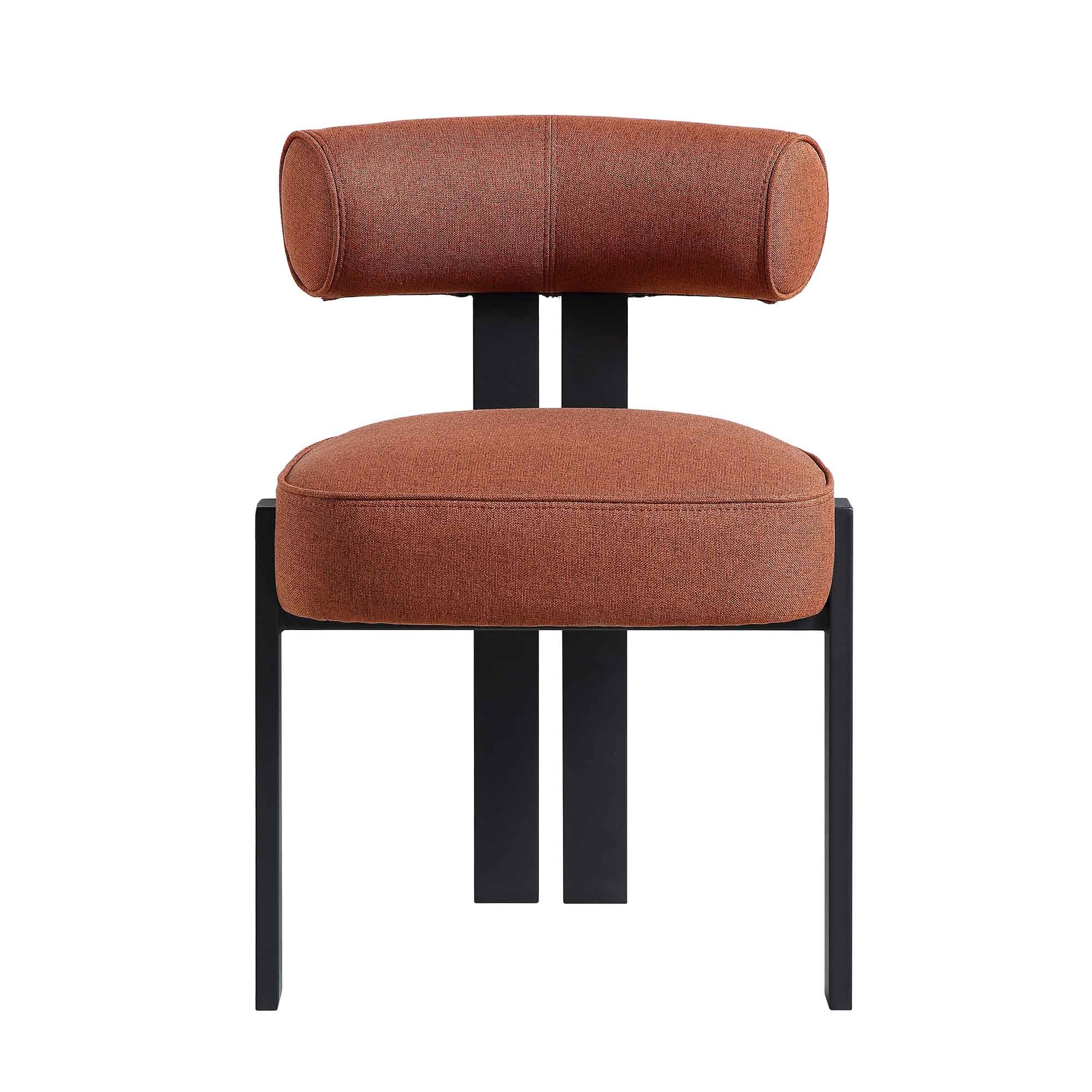 Ophelia Terracotta Fabric Dining Chair - Image 4