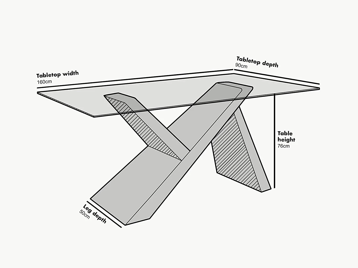 Orillia Oak Effect 160 cm Dining Table  with Clear Glass Top - Image 4
