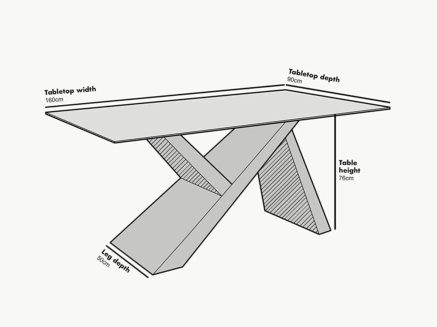 Orillia Oak Effect 160 cm Dining Table  with White Top - Image 4