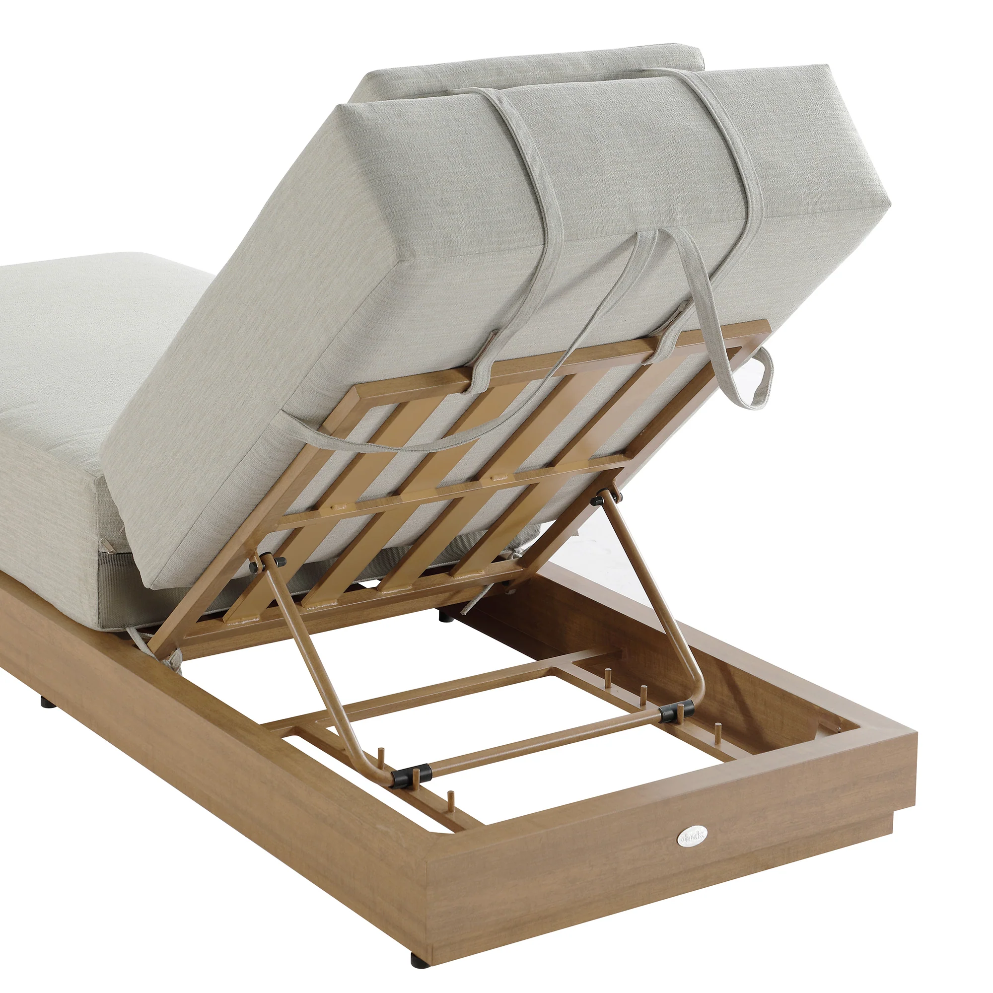 Pedra Rope and Aluminium Outdoor Sun Lounger and Side Table Set, Natural - Image 6