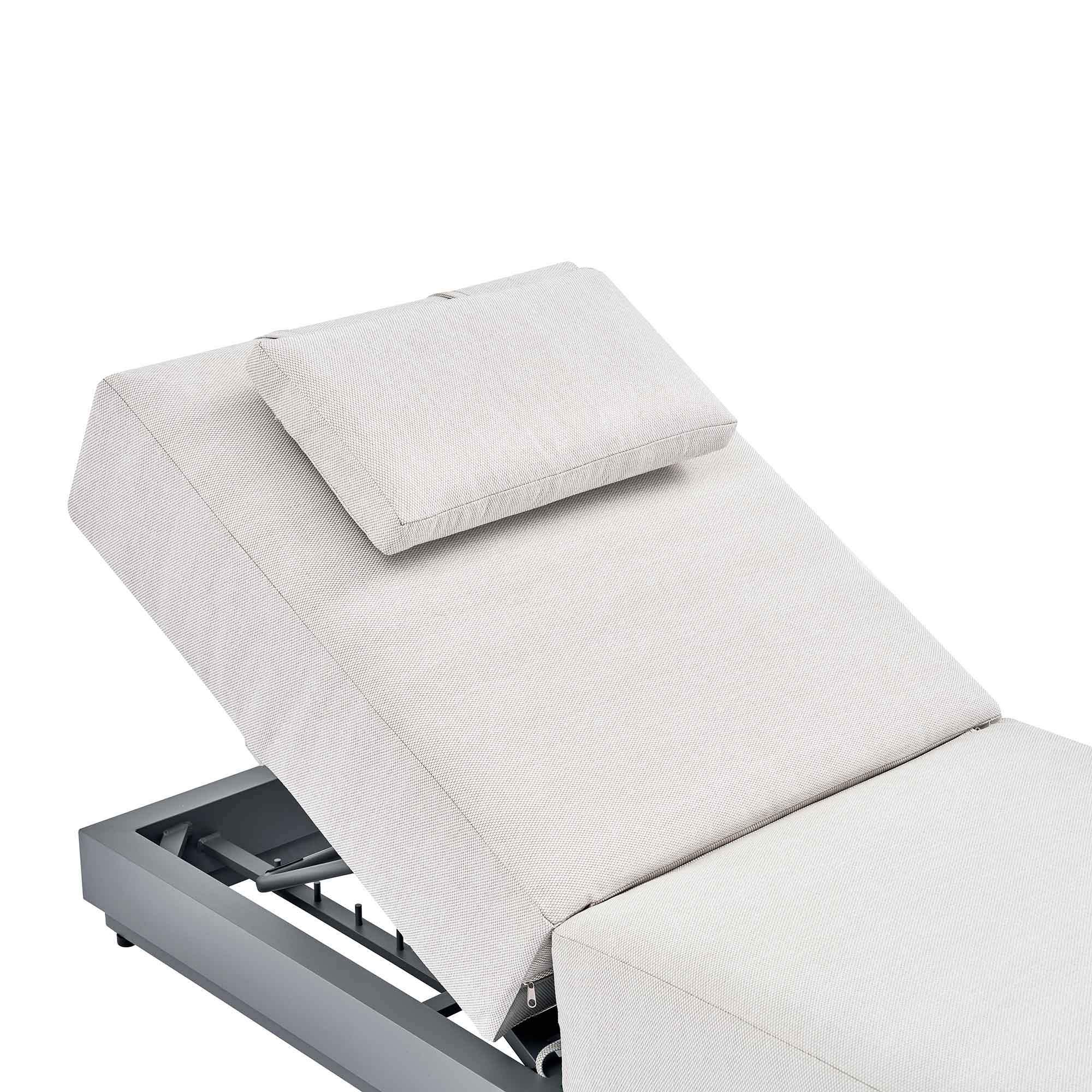 Pedra Rope and Aluminium Outdoor Sun Lounger, Grey - Image 10