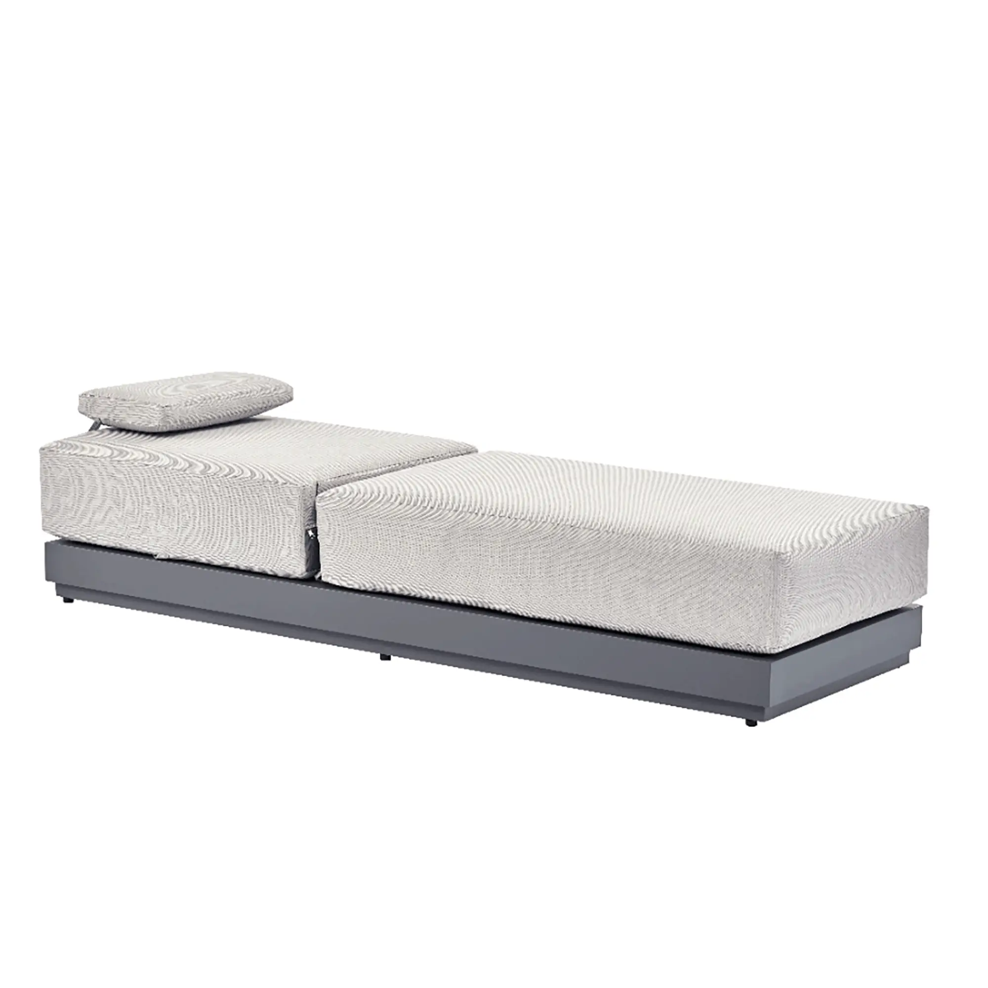 Pedra Rope and Aluminium Outdoor Sun Lounger, Grey - Image 8