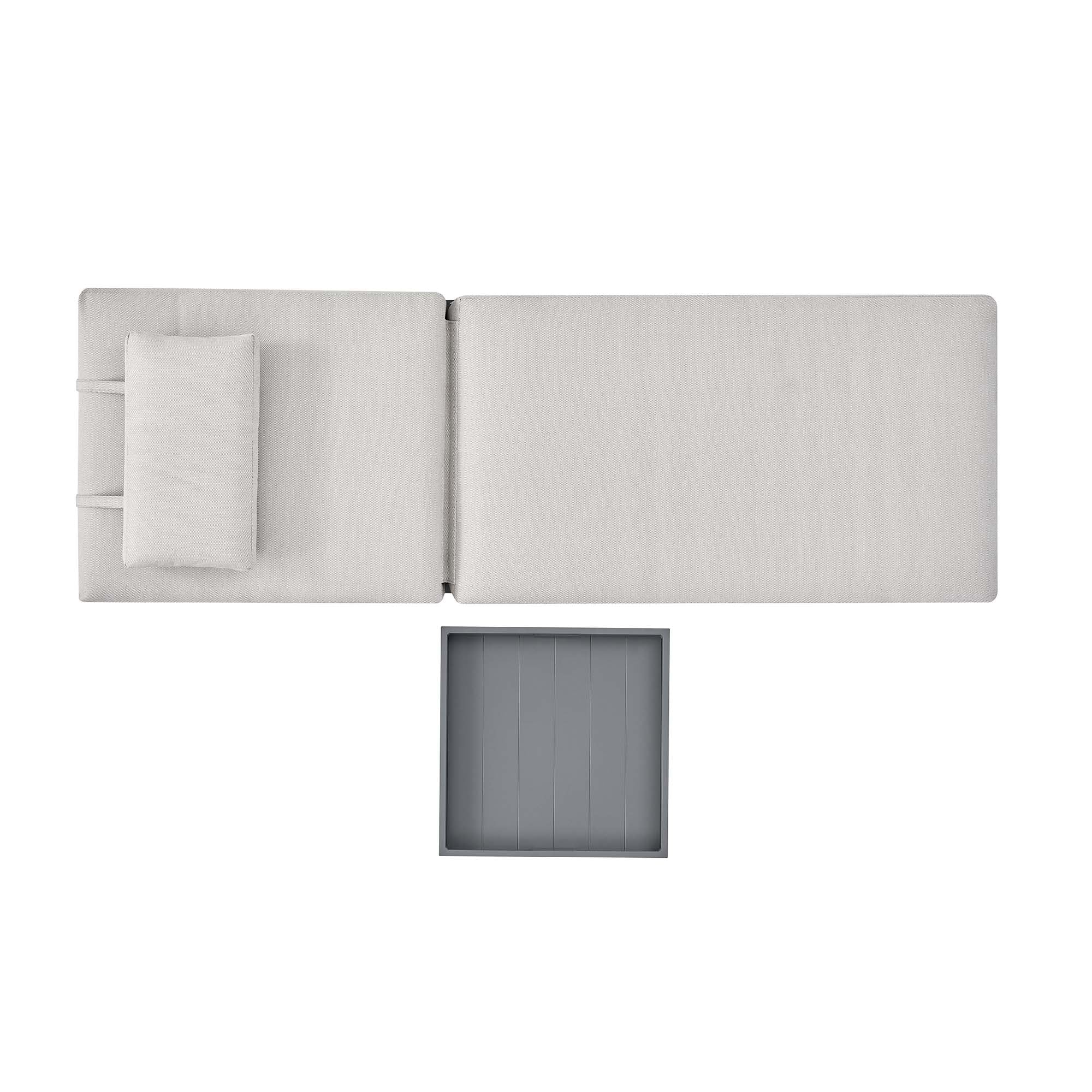 Pedra Rope and Aluminium Outdoor Sun Lounger, Grey - Image 9