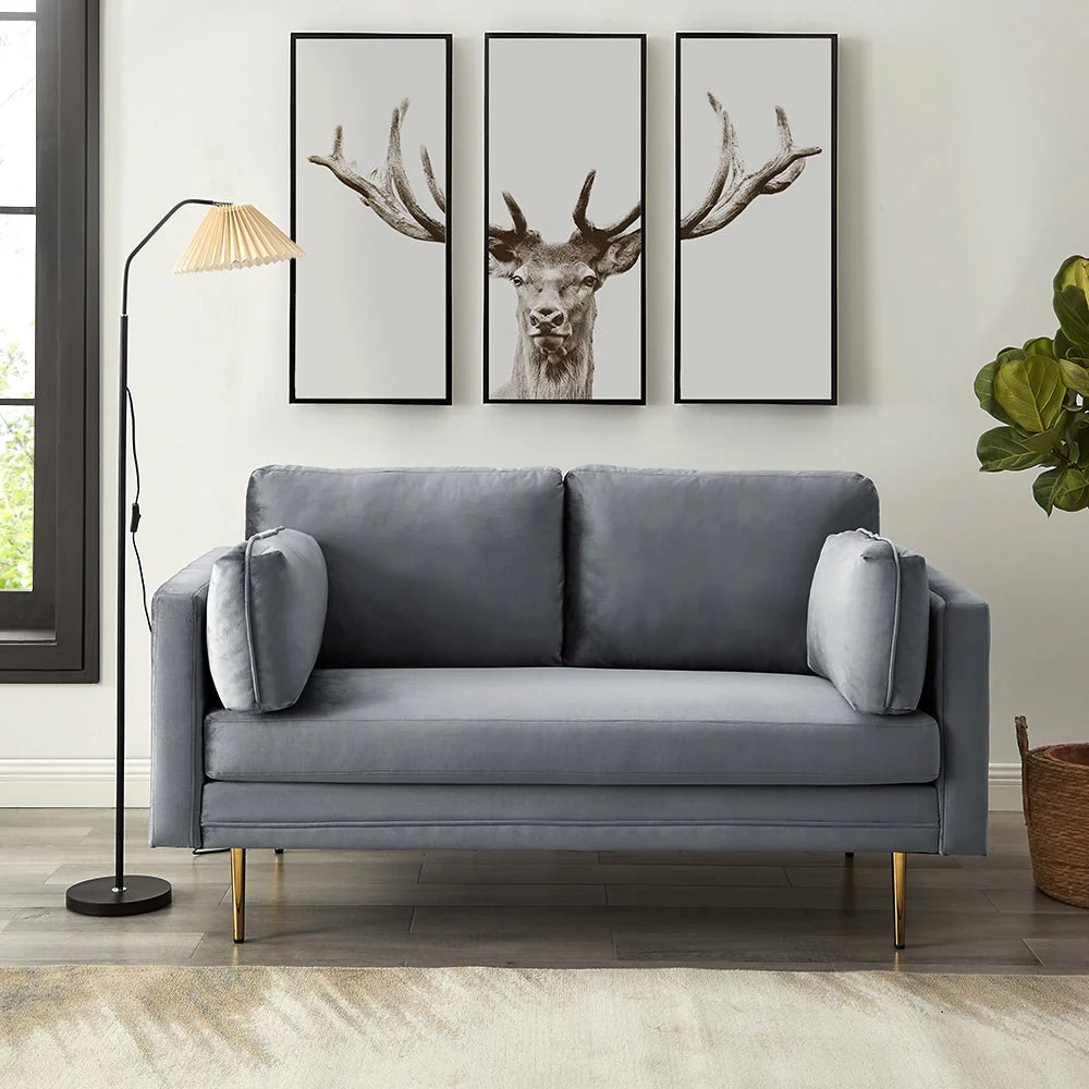 Pelham Grey Velvet Fabric Sofa - Image 4