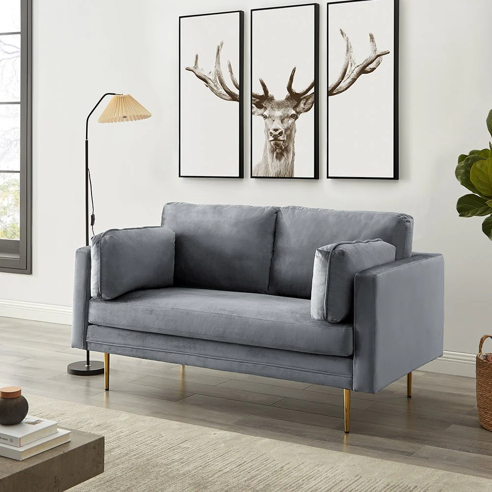 Pelham Grey Velvet Fabric Sofa - Image 5