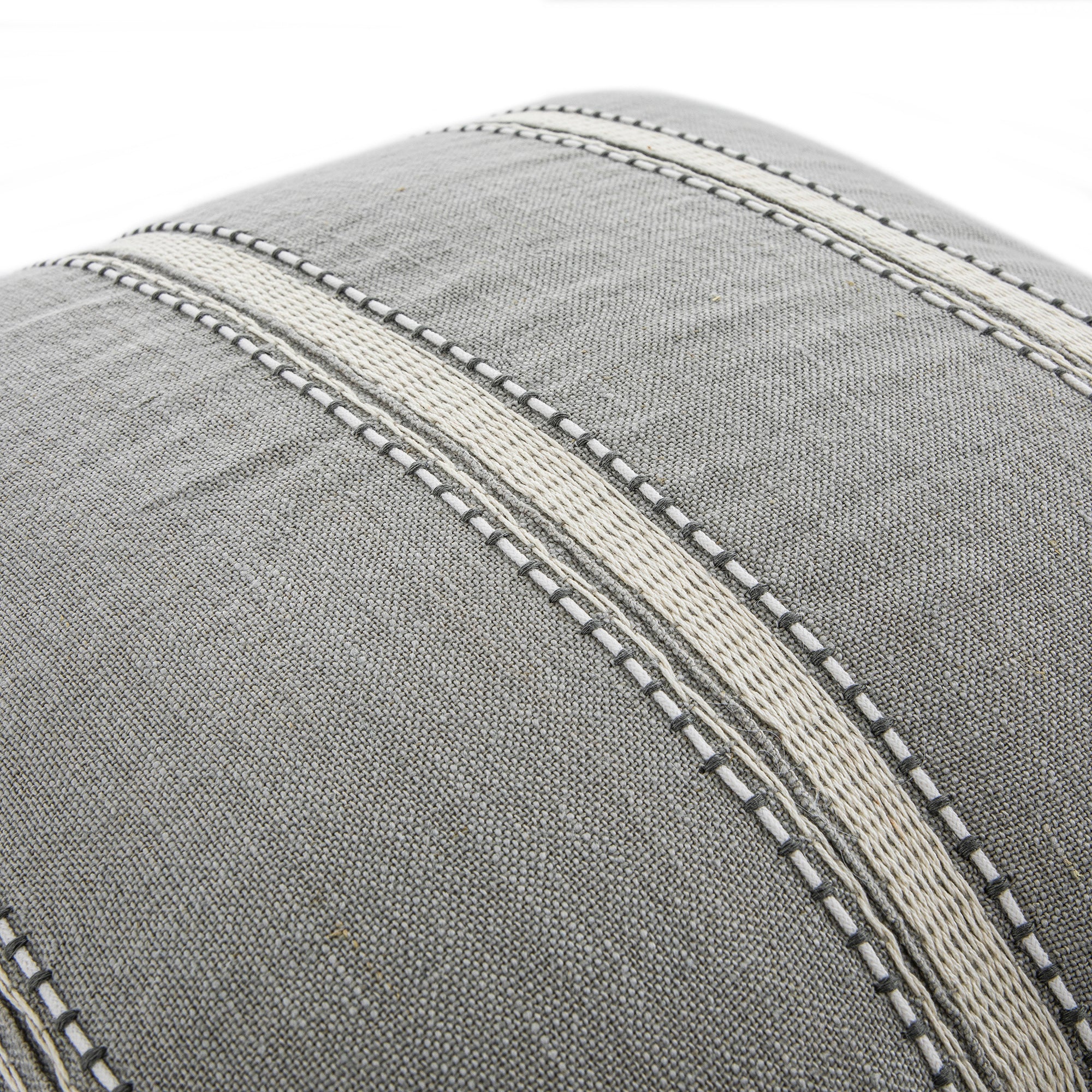 Pembroke Stripe 100% Linen Grey Cushion - Image 2