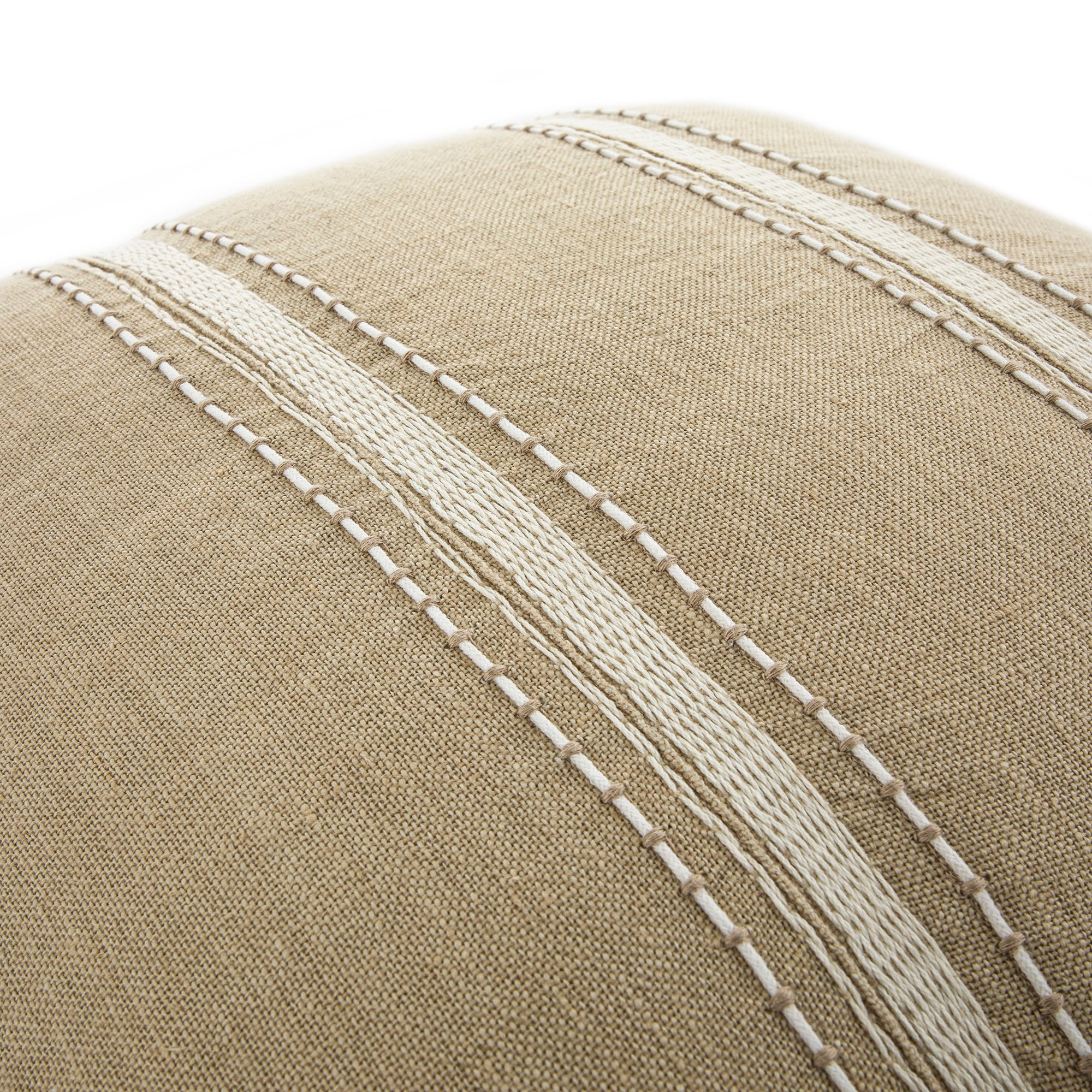Pembroke Stripe 100% Linen Oatmeal Cushion - Image 2