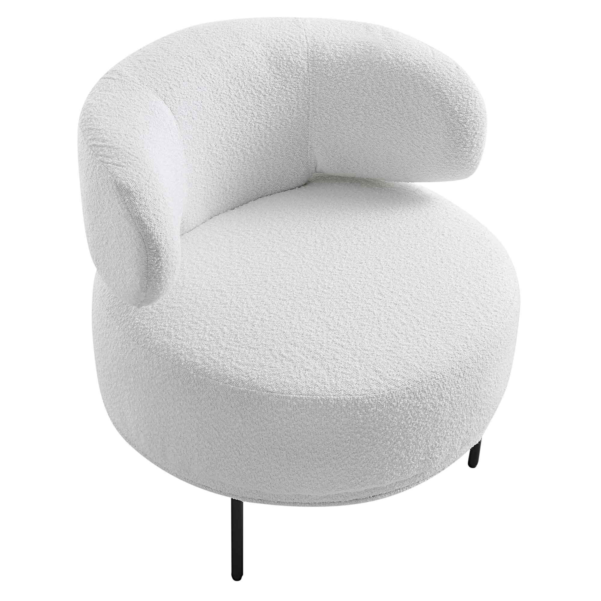 Penn White Boucle Wing Back Accent Chair - Image 7