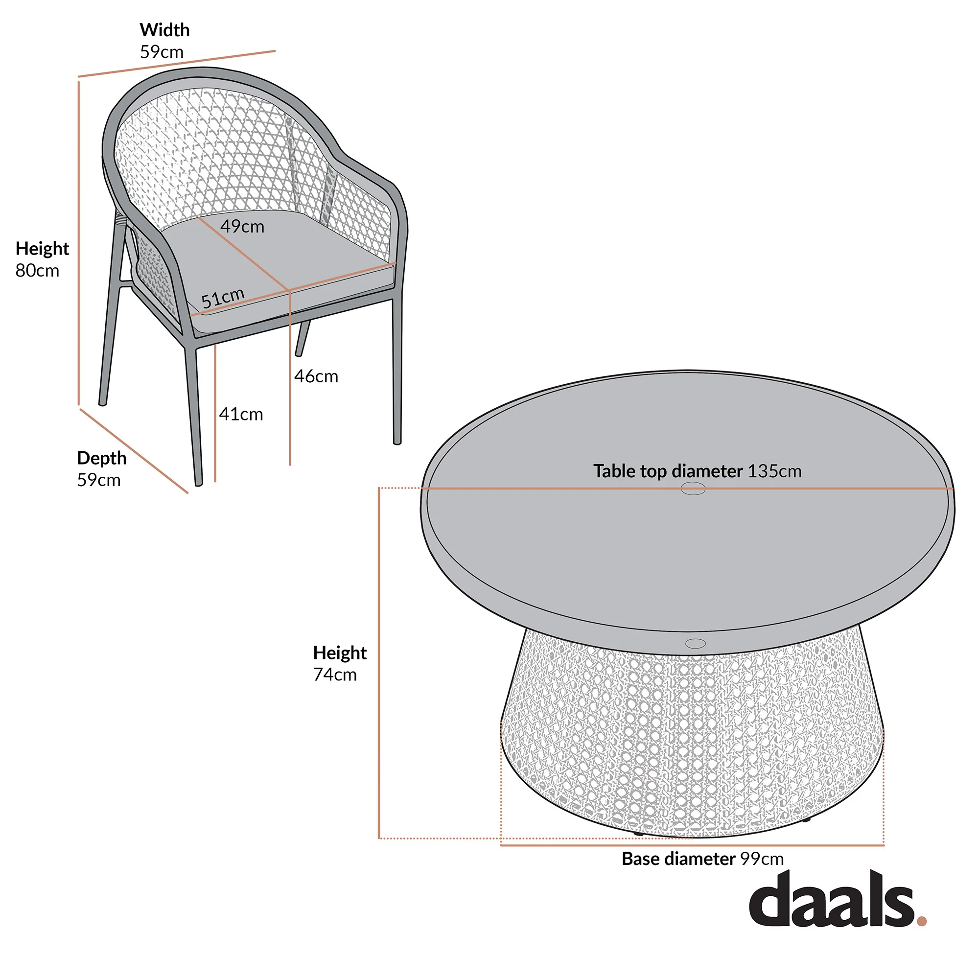 Pienza Outdoor Rattan 6-Seater Round Dining Set, Sage Green Fabric with Light Walnut Frame - Image 10