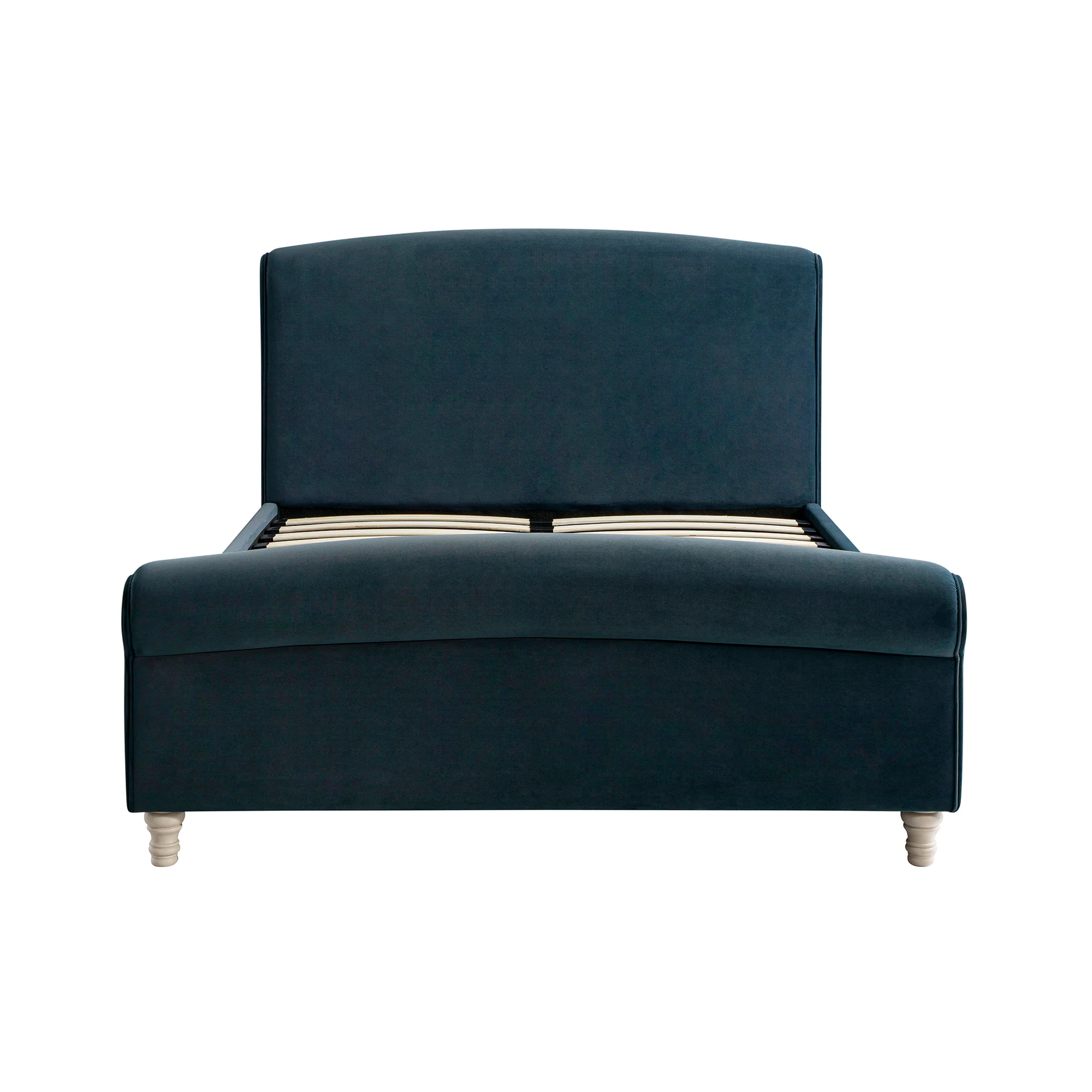 Porchester Ottoman Storage Sleigh Bed, Aegean Blue Velvet - Image 8