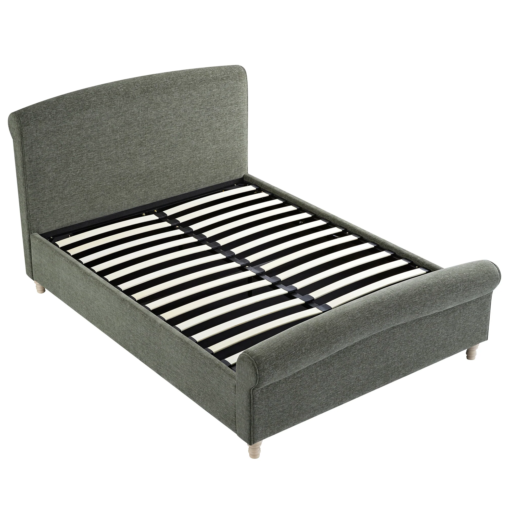 Porchester Ottoman Storage Sleigh Bed, Forest Green Chenille - Image 13
