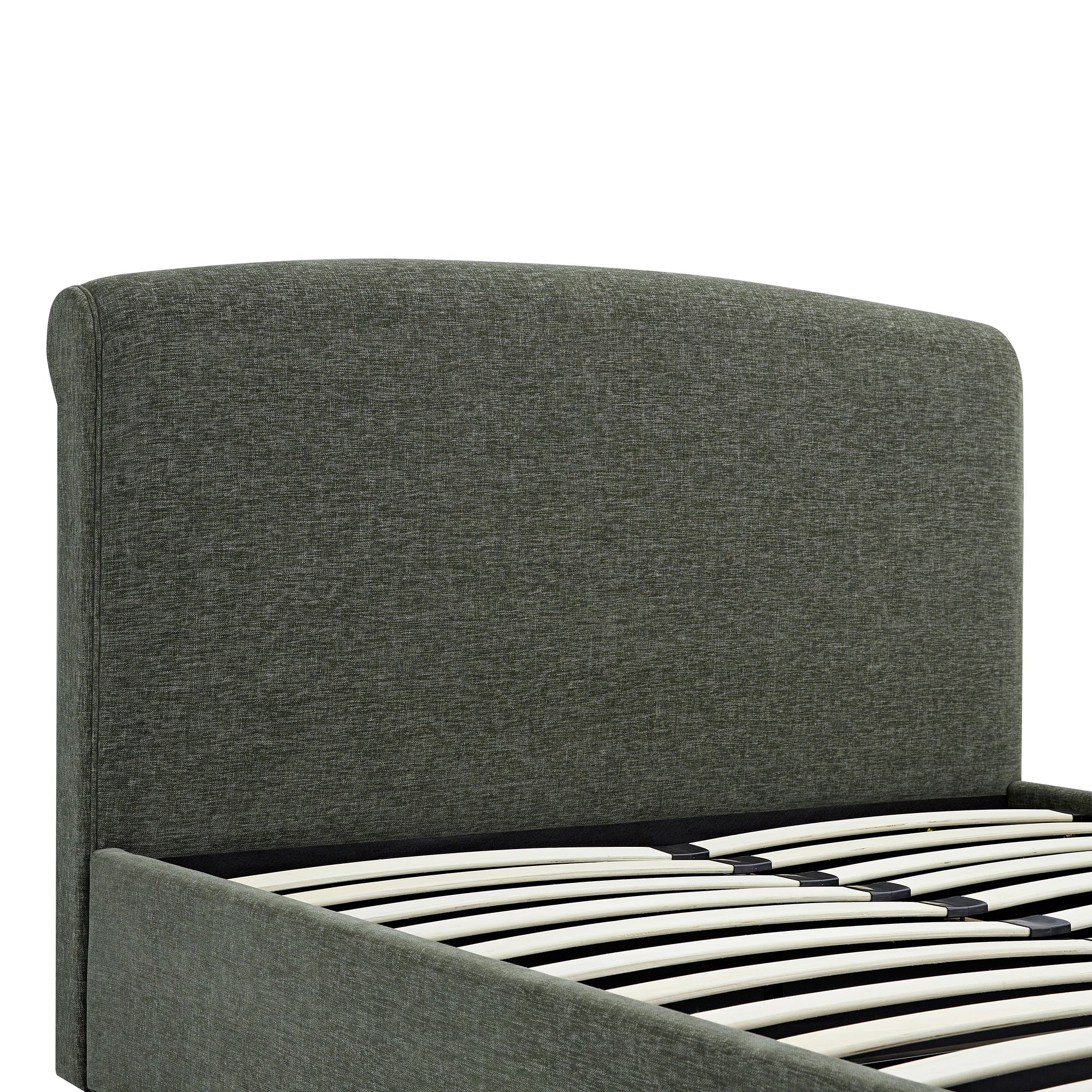 Porchester Ottoman Storage Sleigh Bed, Forest Green Chenille - Image 16