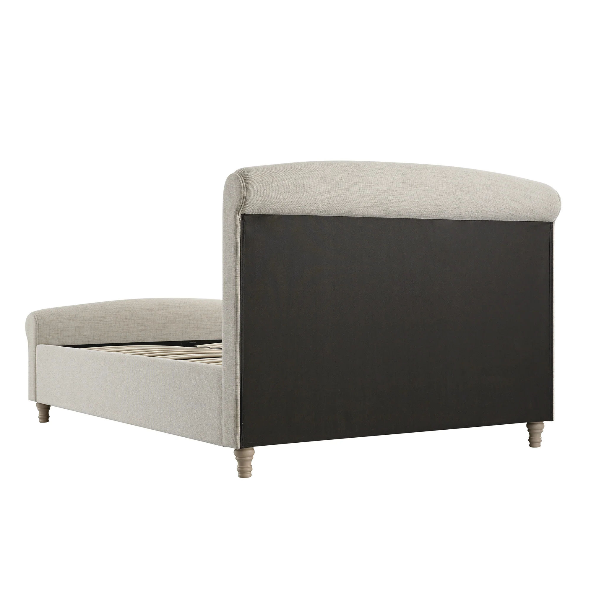 Porchester Ottoman Storage Sleigh Bed, Oatmeal Woven Textured Fabric - Image 16