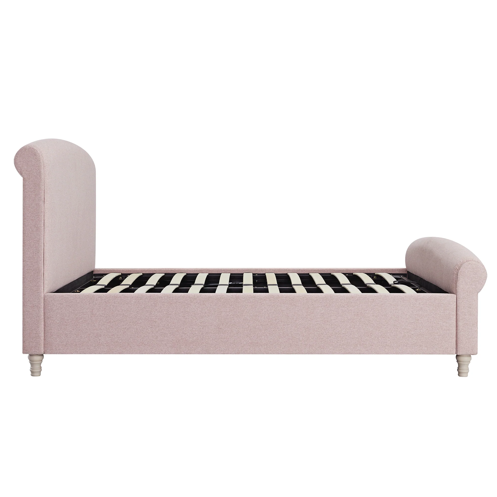 Porchester Ottoman Storage Sleigh Bed, Rosewater Pink Fabric - Image 13