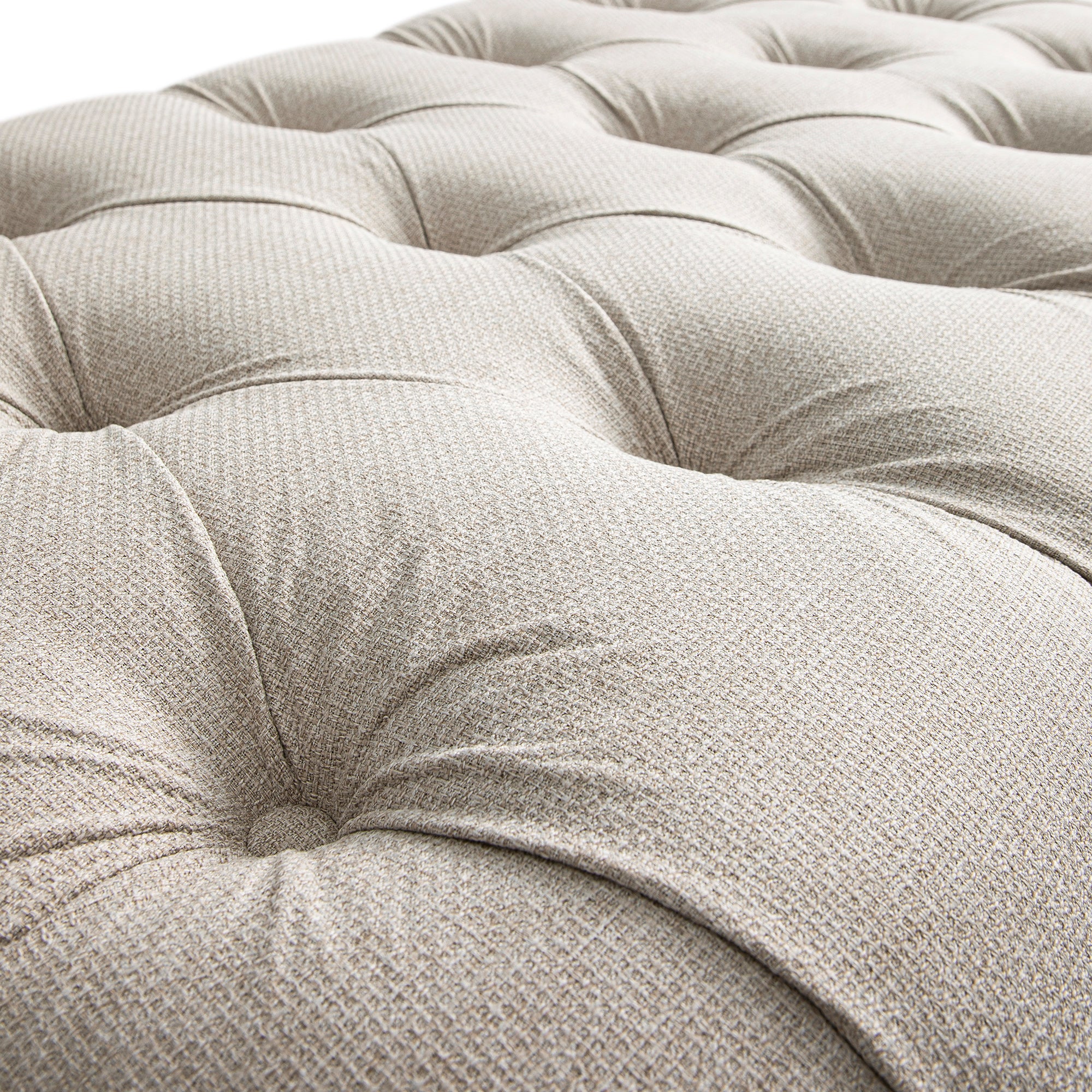 Portland Small Double Buttoned Fold-Out Bed in Ottoman, Beige Woven Fabric - Image 16