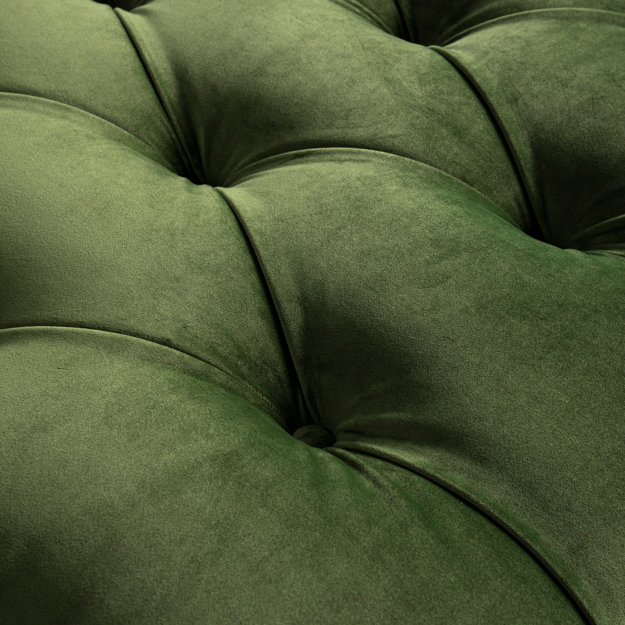 Portland Single Buttoned Fold-Out Bed in Ottoman, Moss Green Velvet - Image 18