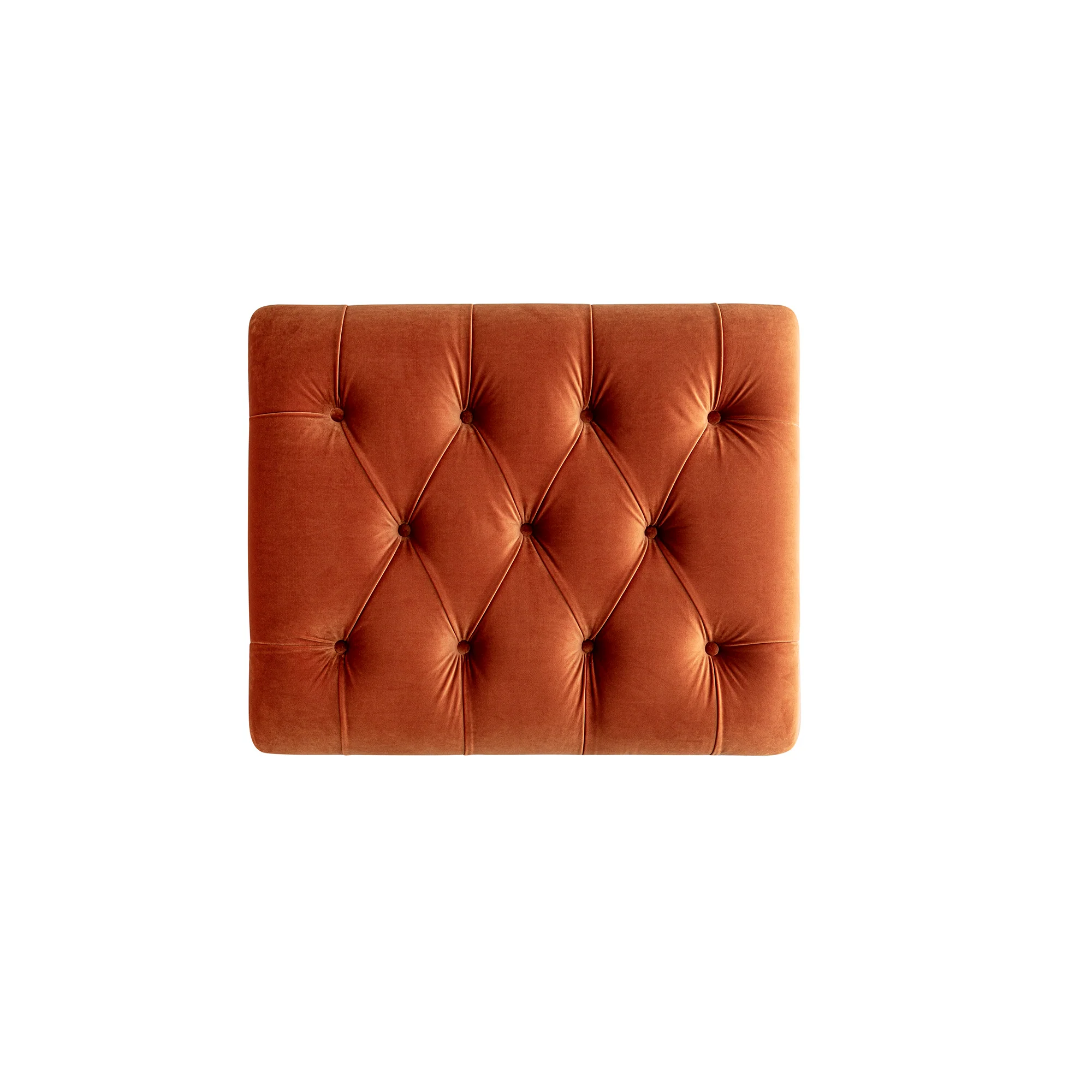 Portland Single Buttoned Fold-Out Bed in Ottoman, Rust Velvet - Image 13
