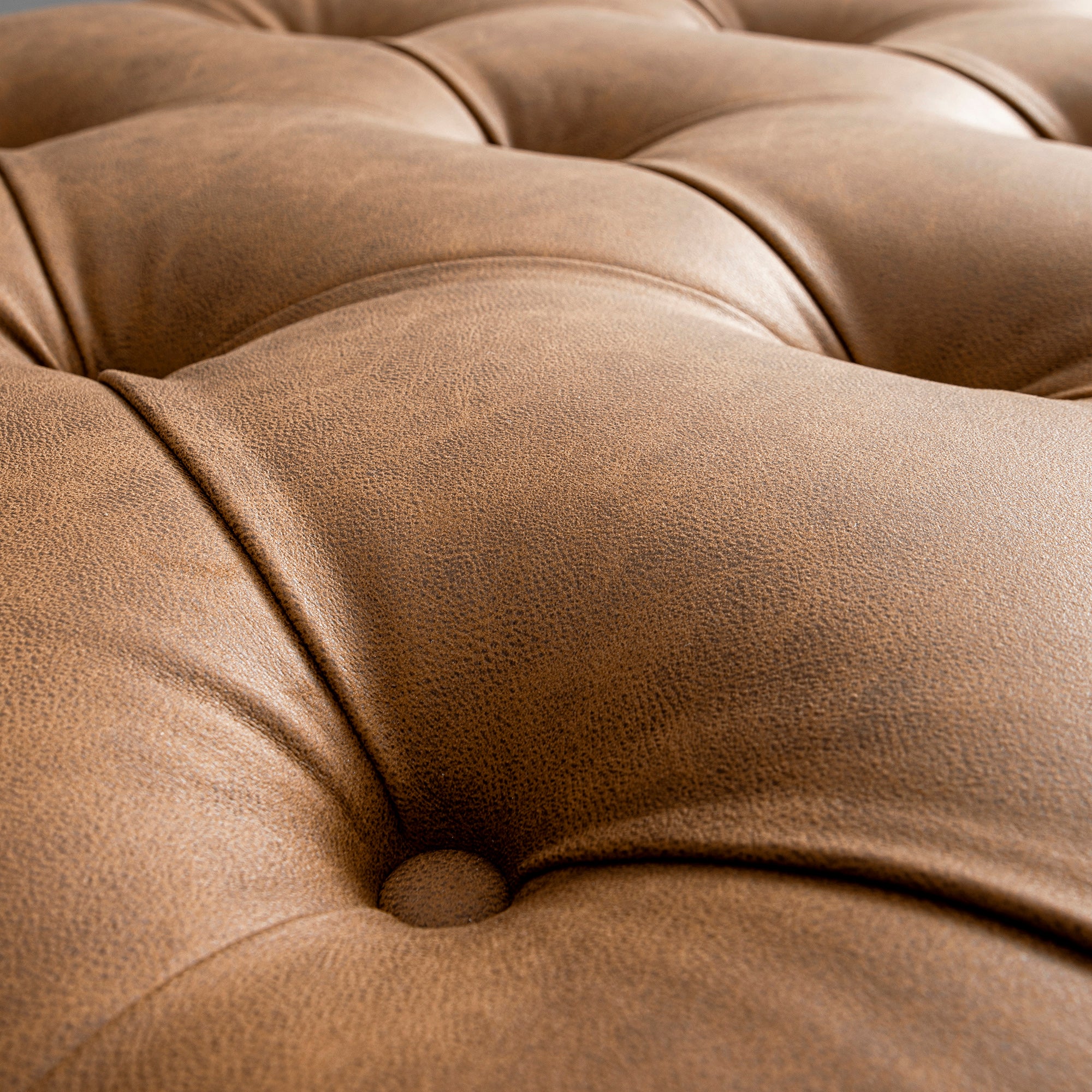 Portland Single Buttoned Fold-Out Bed in Ottoman, Tan Faux Suede - Image 18