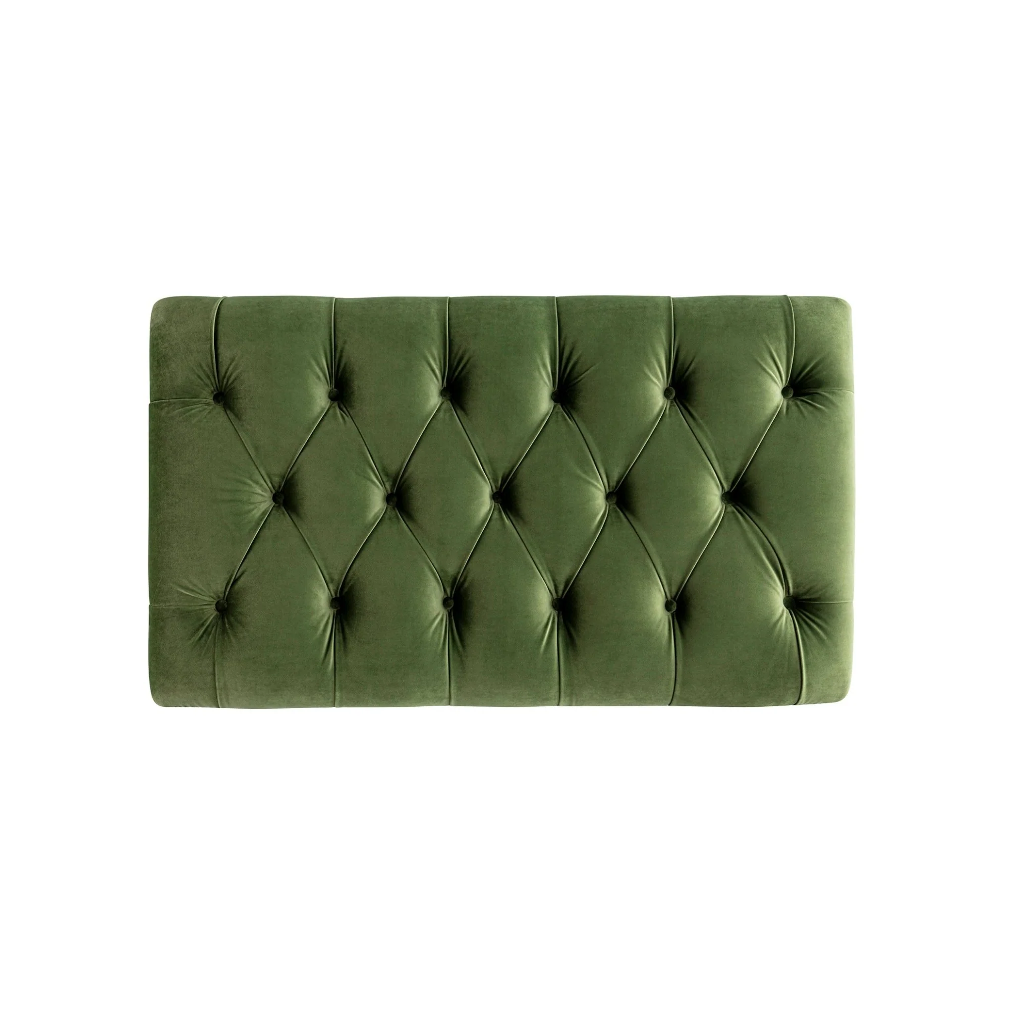 Portland Small Double Buttoned Fold-Out Bed in Ottoman, Moss Green Velvet - Image 13
