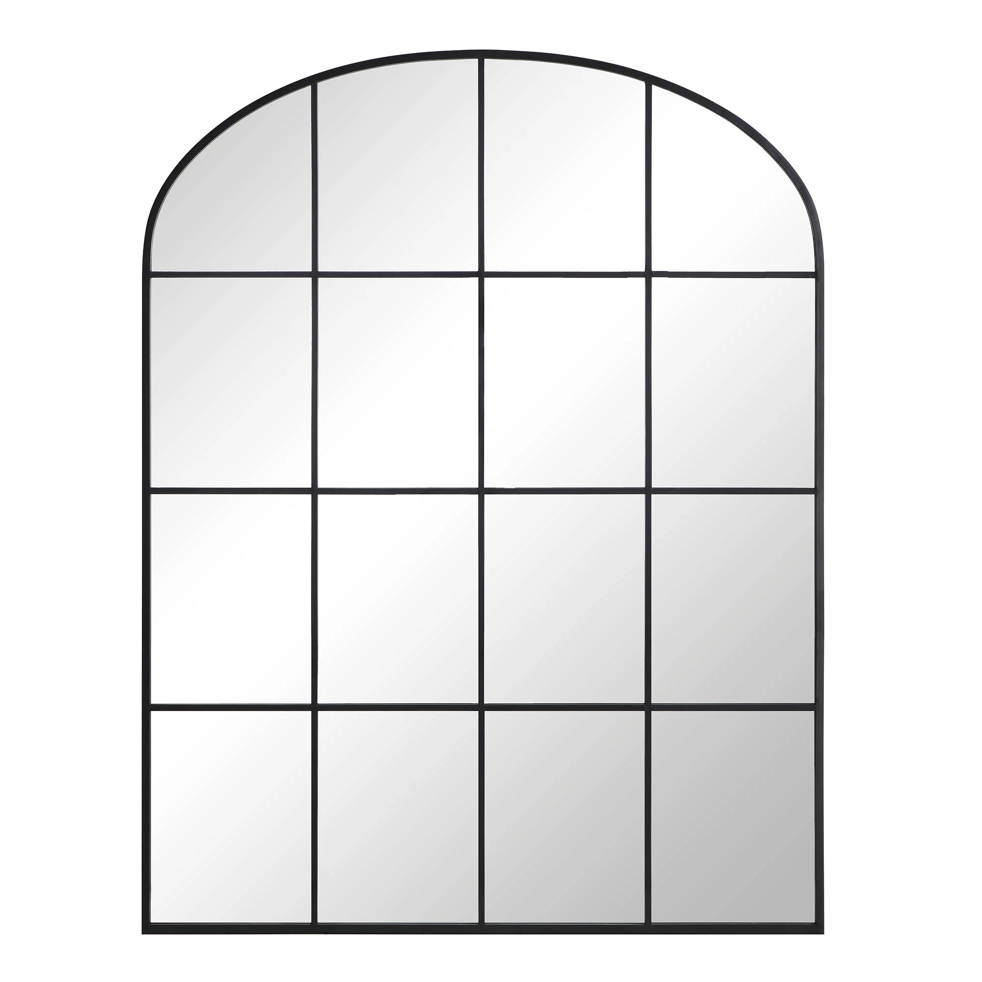 Portobello Arched Full Length Metal Frame Window Mirror 180 x 140 cm, Black - Image 3