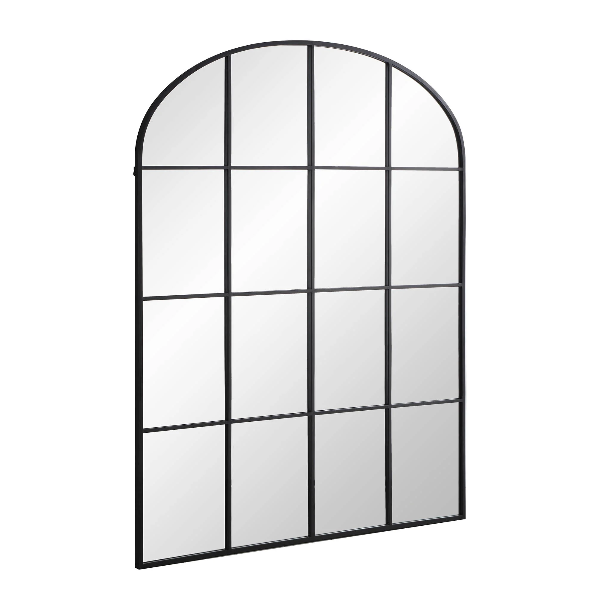 Portobello Arched Full Length Metal Frame Window Mirror 180 x 140 cm, Black - Image 4