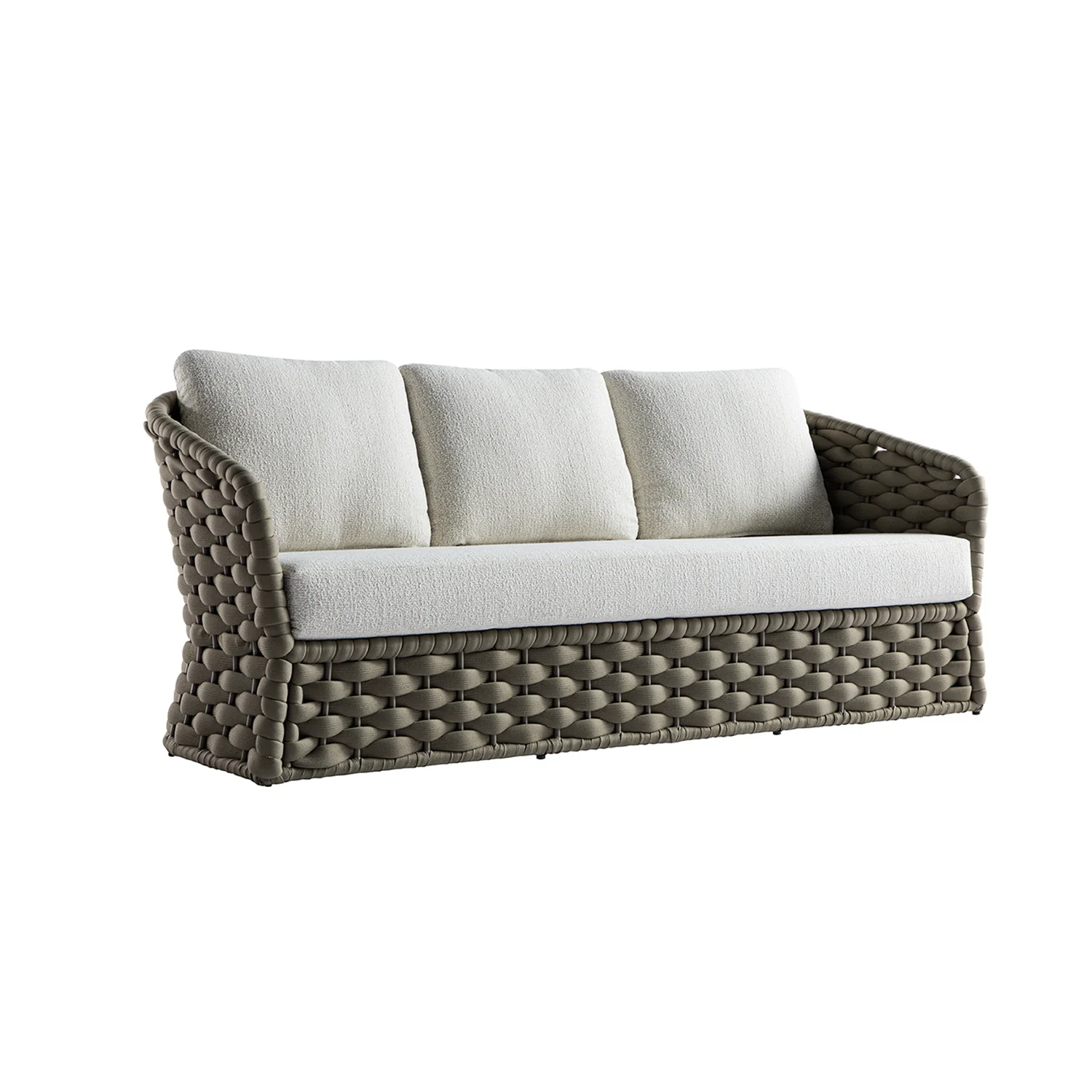 Positano Wide Rope Sofa Set with Nesting Coffee Tables, Taupe - Image 17