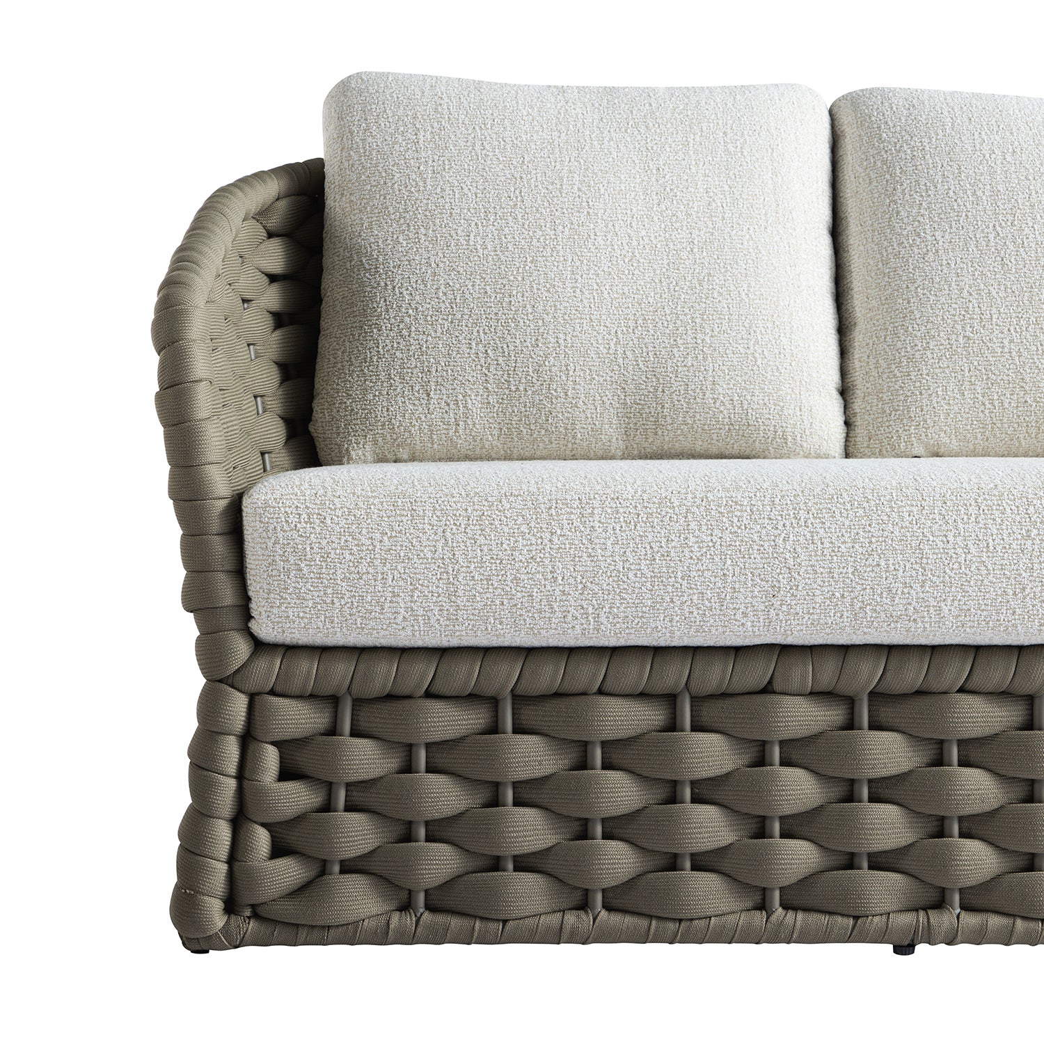 Positano Wide Rope Sofa Set with Nesting Coffee Tables, Taupe - Image 19
