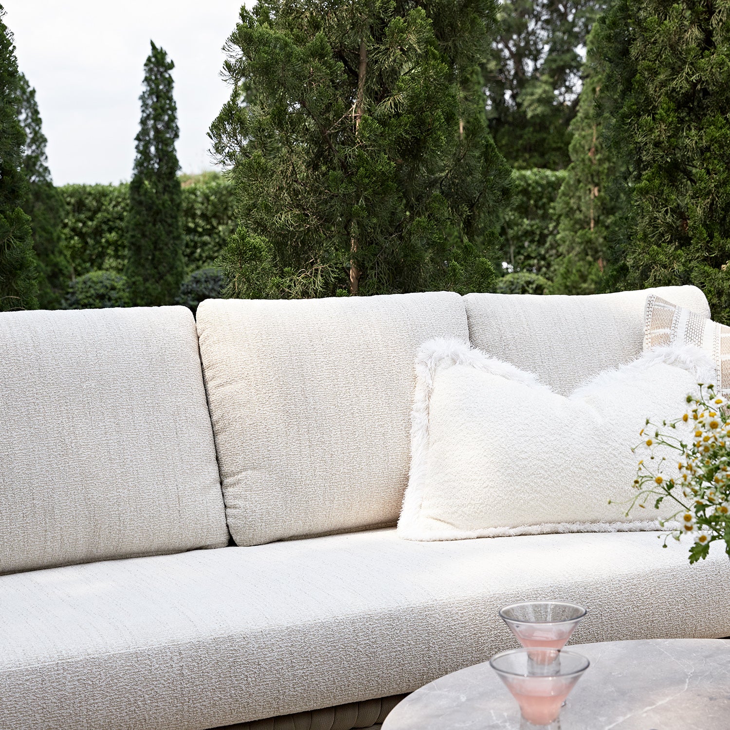 Positano Wide Rope Sofa Set with Nesting Coffee Tables, Taupe - Image 5