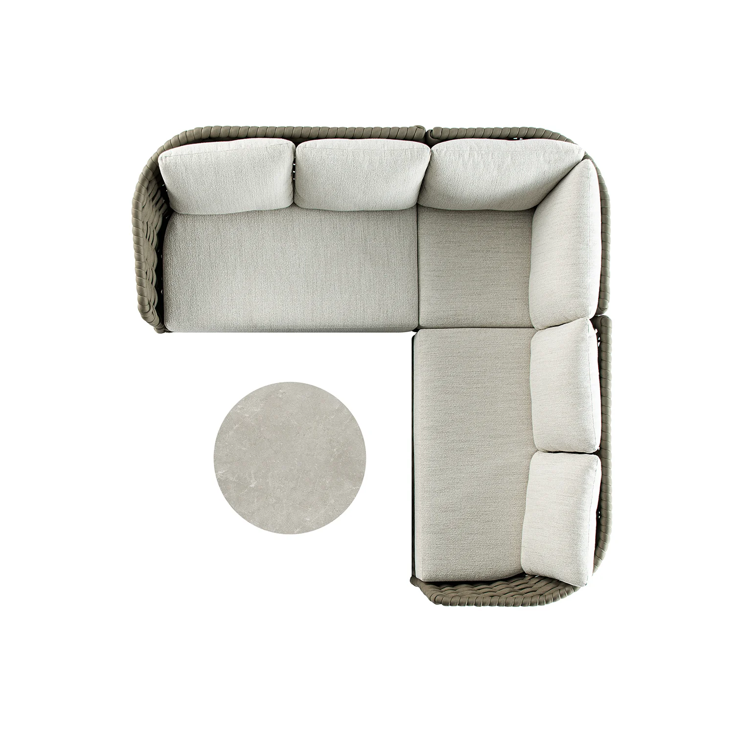 Positano Wide Rope Corner Sofa Set, Taupe - Image 5