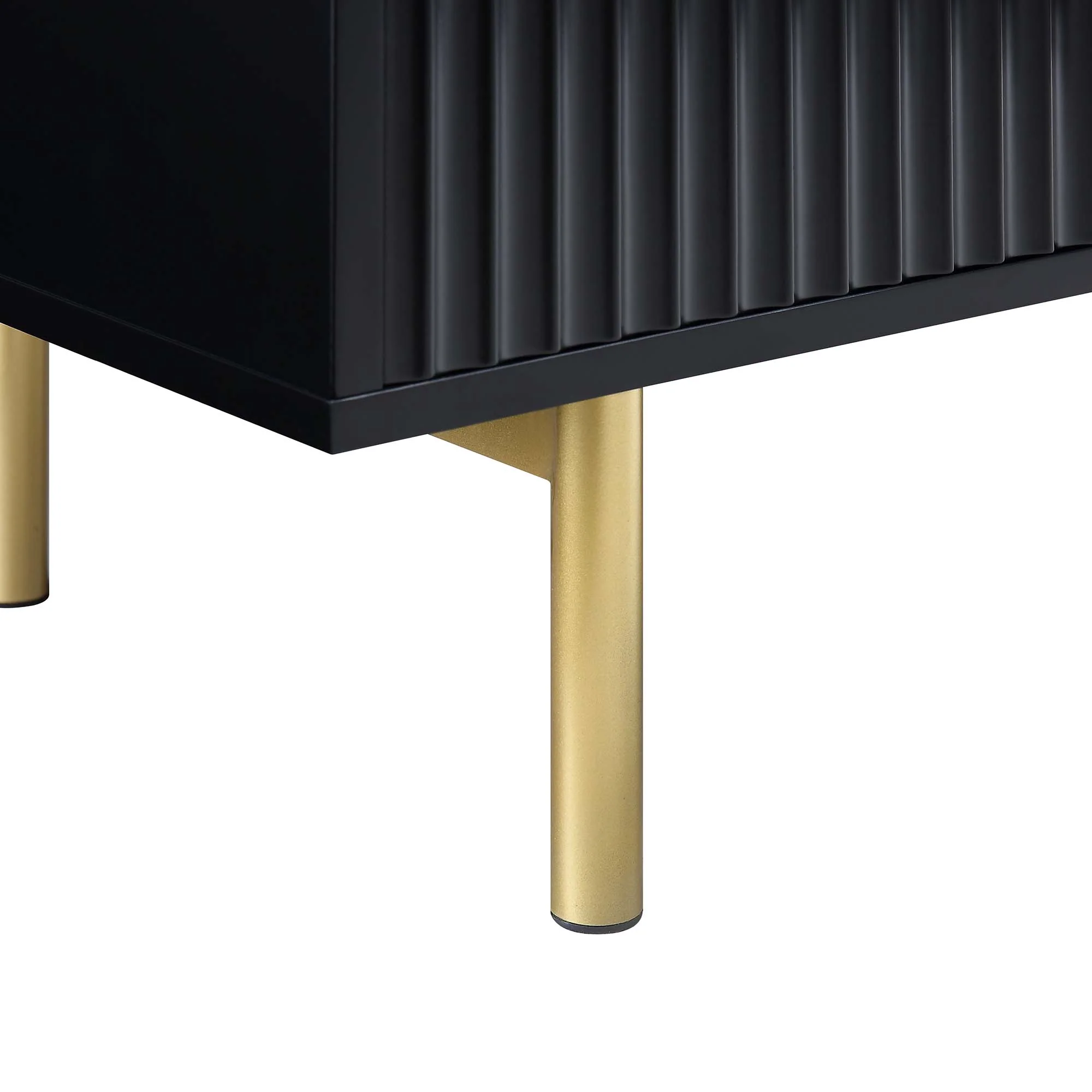 Richmond Ridged 120cm Wide TV Media Unit, Matte Black - Image 12