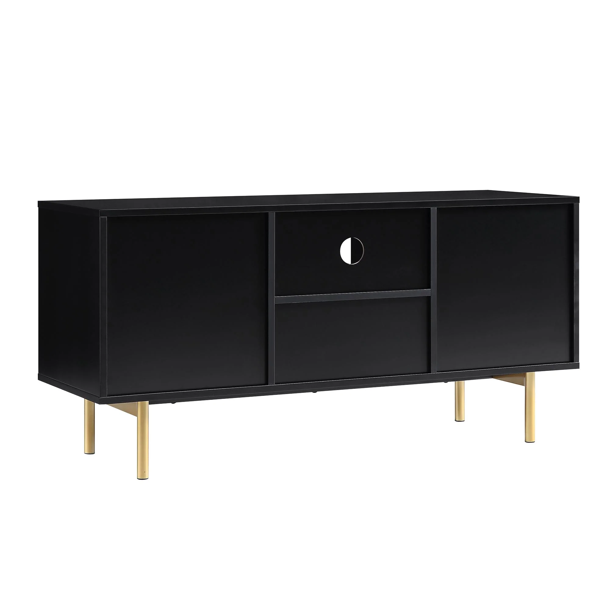 Richmond Ridged 120cm Wide TV Media Unit, Matte Black - Image 8