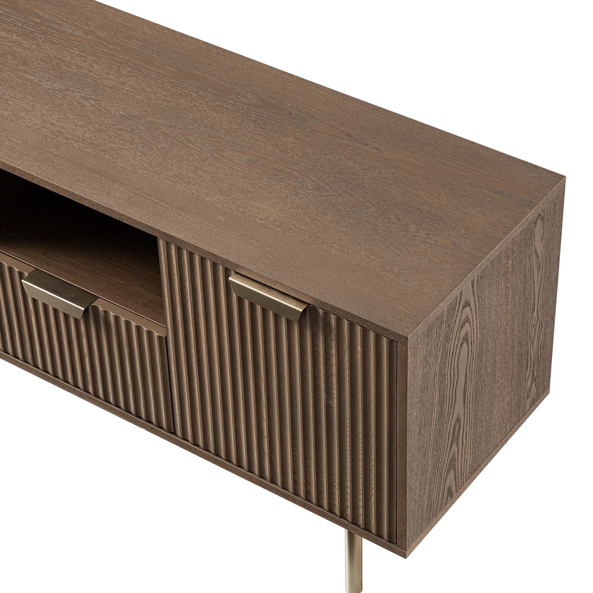 Richmond Ridged 120cm Wide TV Media Unit, Dark Ash - Image 10