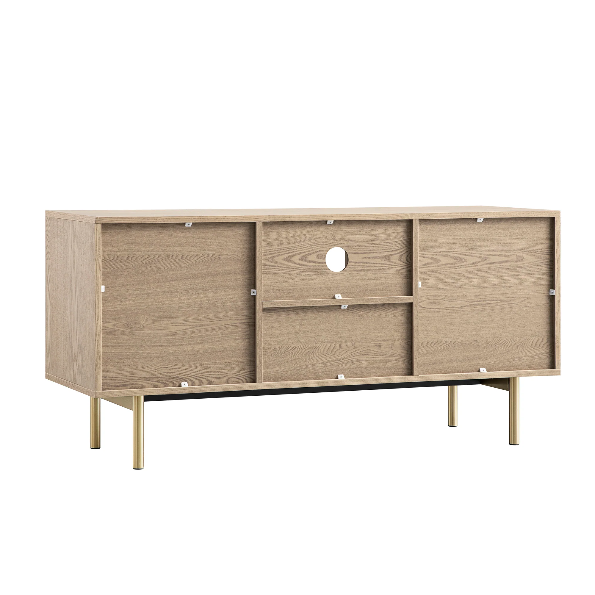 Richmond Ridged 120cm Wide TV Media Unit, Light Ash - Image 13