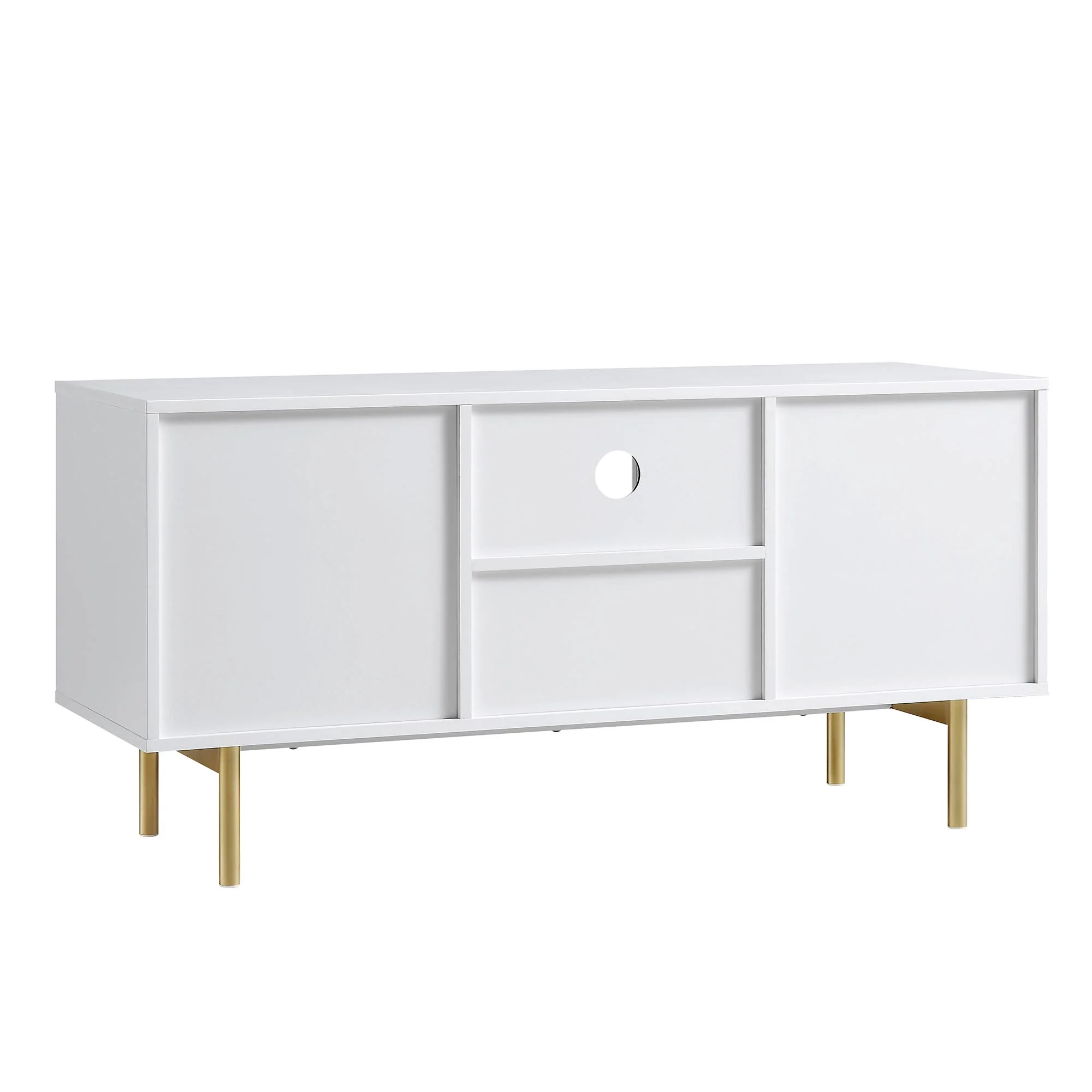 Richmond Ridged 120cm Wide TV Media Unit, Matte White - Image 8