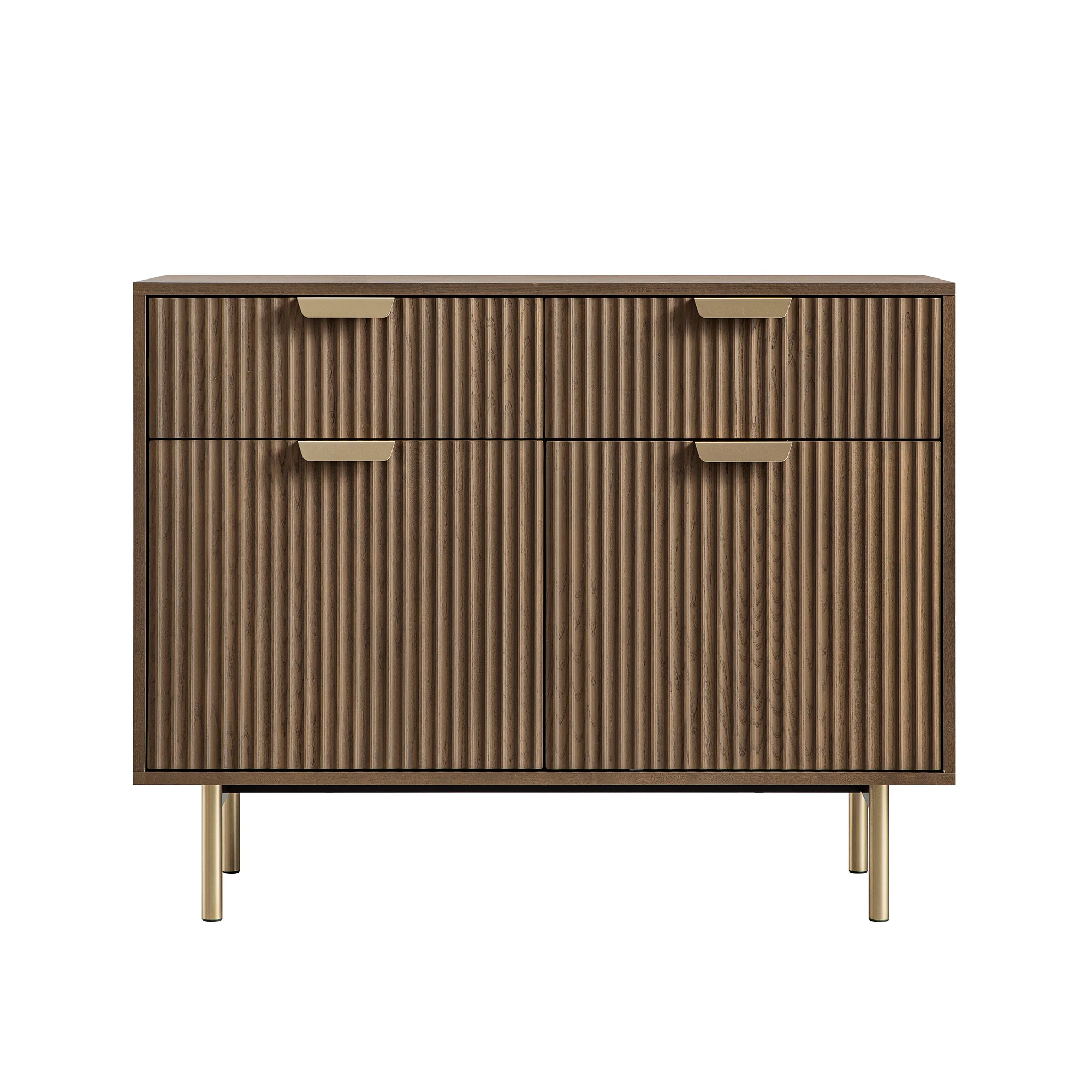 Richmond Ridged 2-Door Cabinet with Drawers, Dark Ash - Image 7