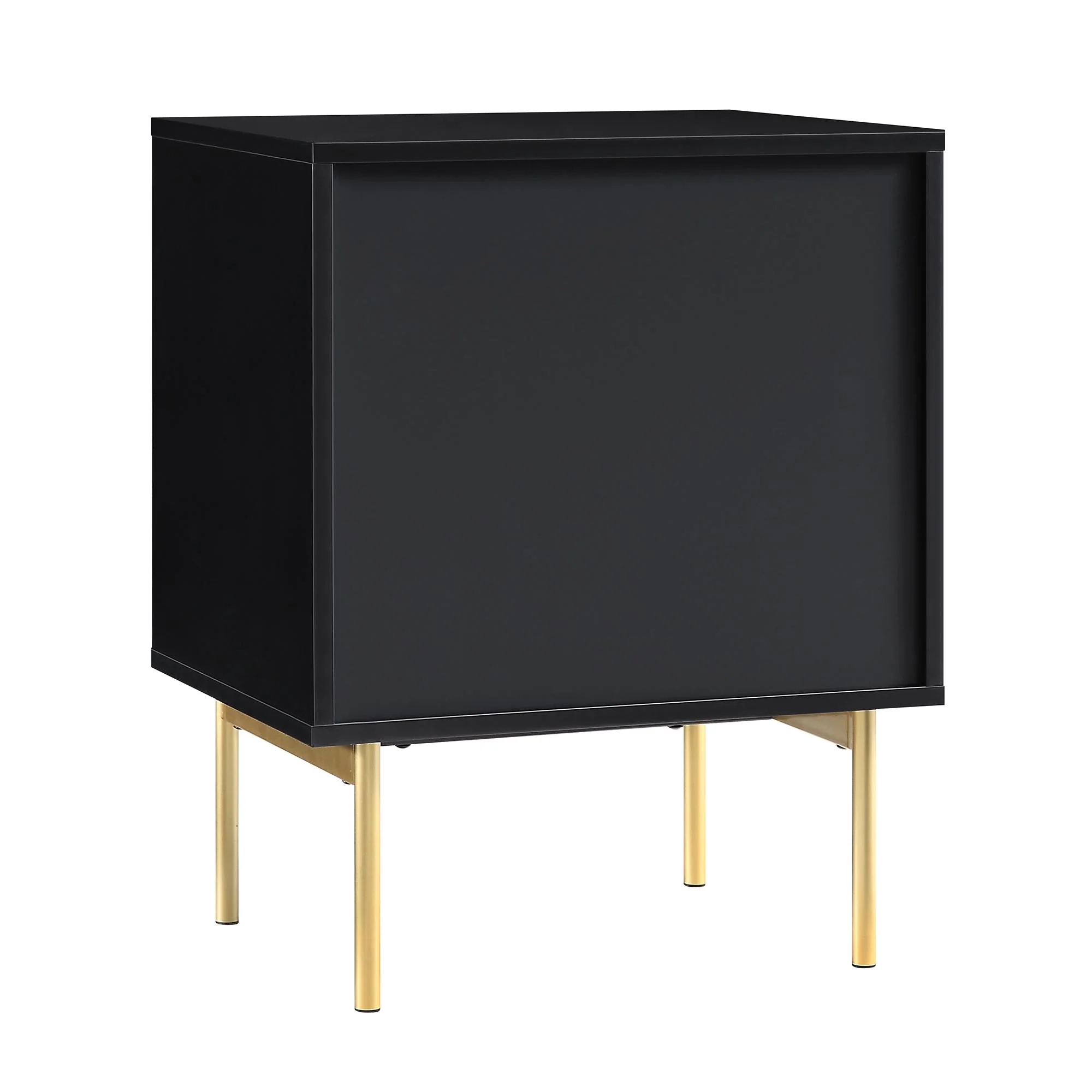 Richmond Ridged 2 Drawer Bedside Table, Matte Black - Image 8