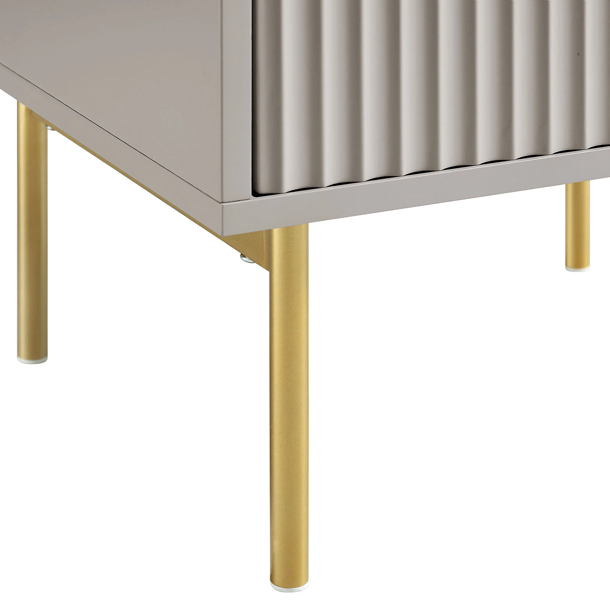Richmond Ridged 2 Drawer Bedside Table, Matte Taupe - Image 12
