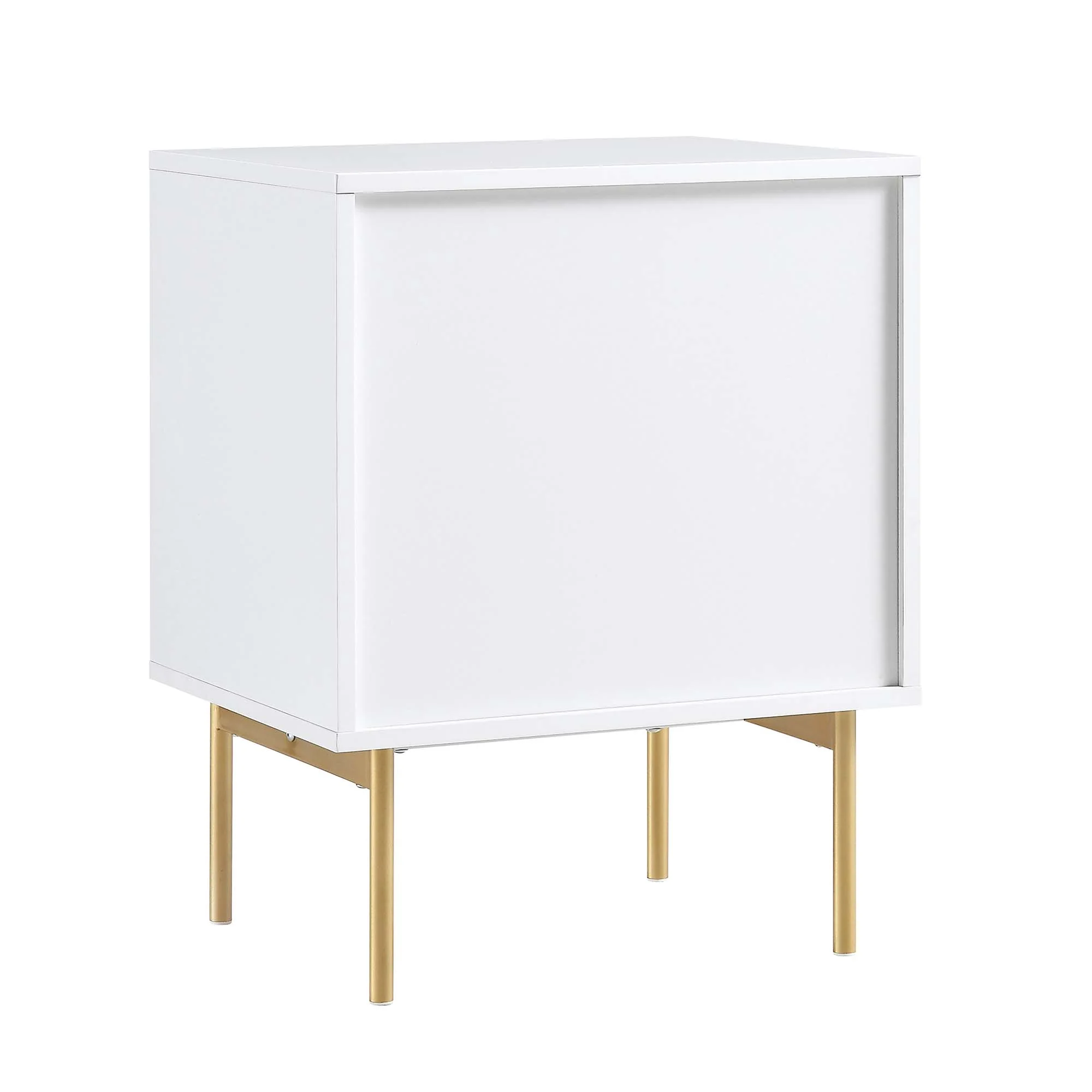 Richmond Ridged 2 Drawer Bedside Table, Matte White - Image 8